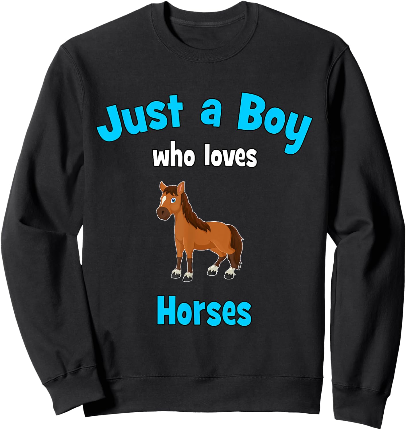 Horse Shirt for Boys | Children's Horse Sweatshirt - Sweatshirt | Black