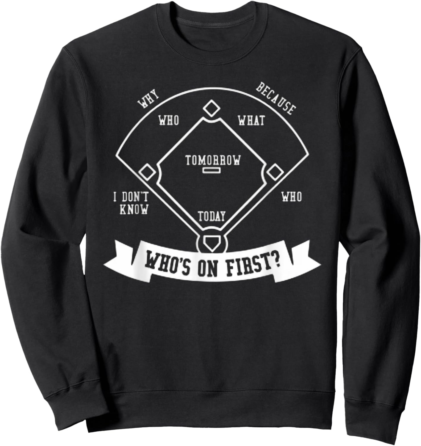 Who's On First? - Classic Baseball Joke Sweatshirt - Sweatshirt | Black