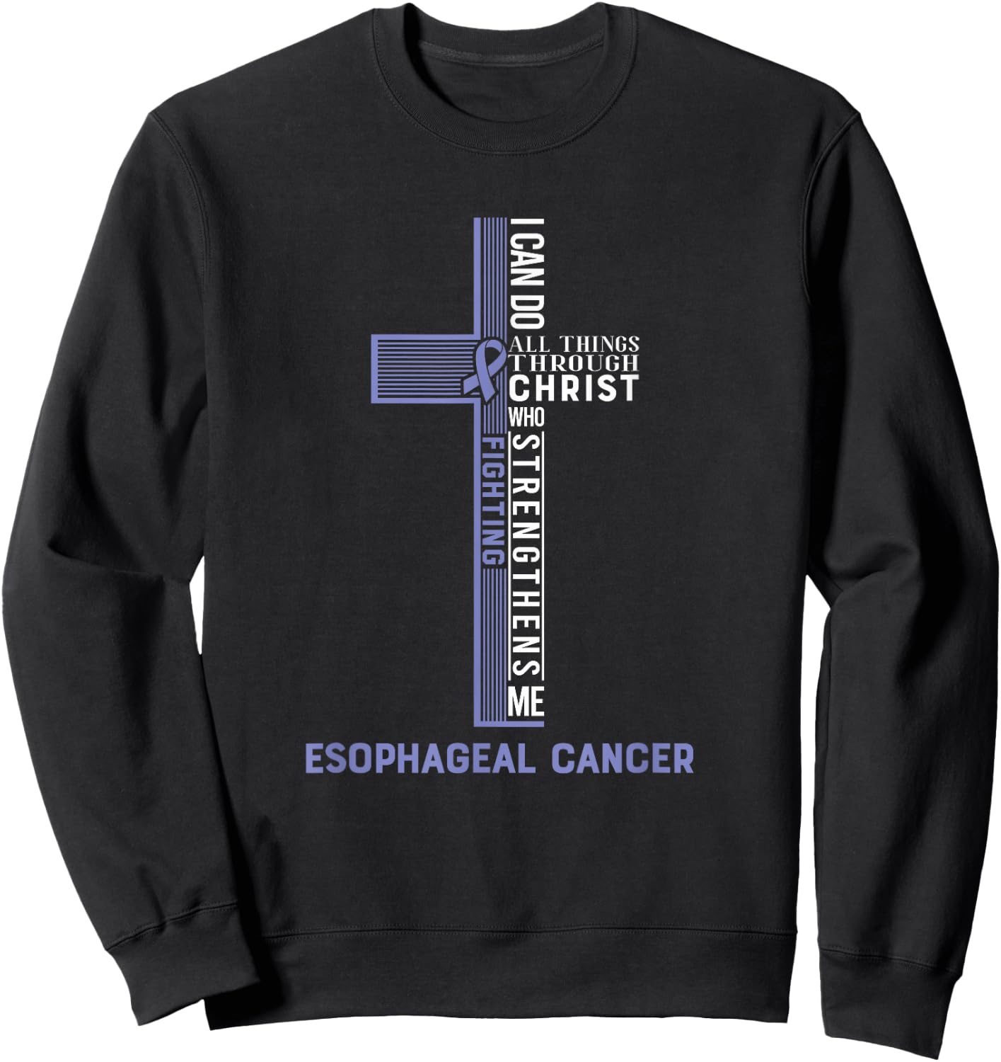 Esophageal Cancer Fight Cancer Ribbon Sweatshirt - Sweatshirt | Black