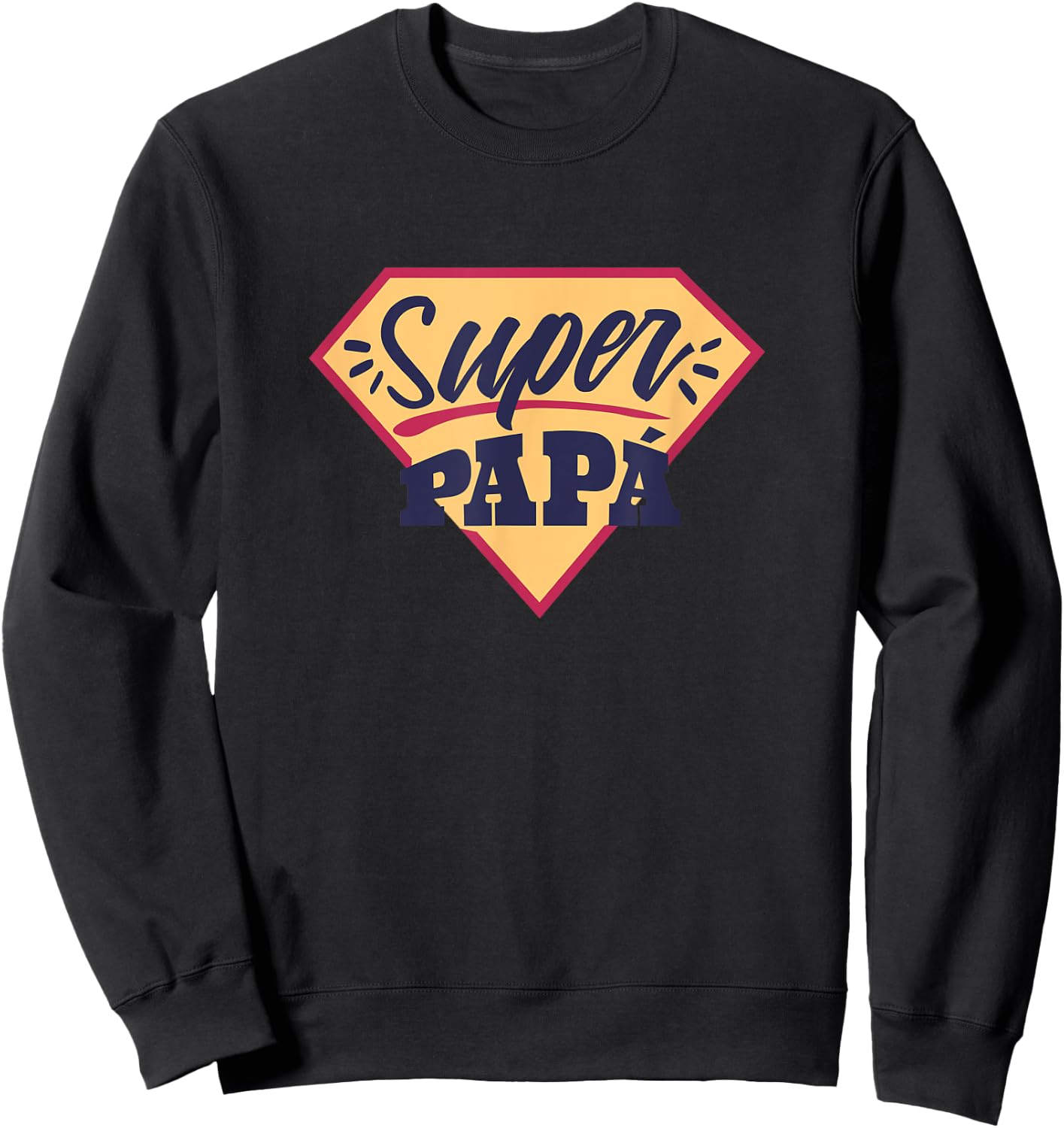 Super Papa Shirt SUPERHERO Funny Fathers Day for Dad Sweatshirt - Sweatshirt | Black