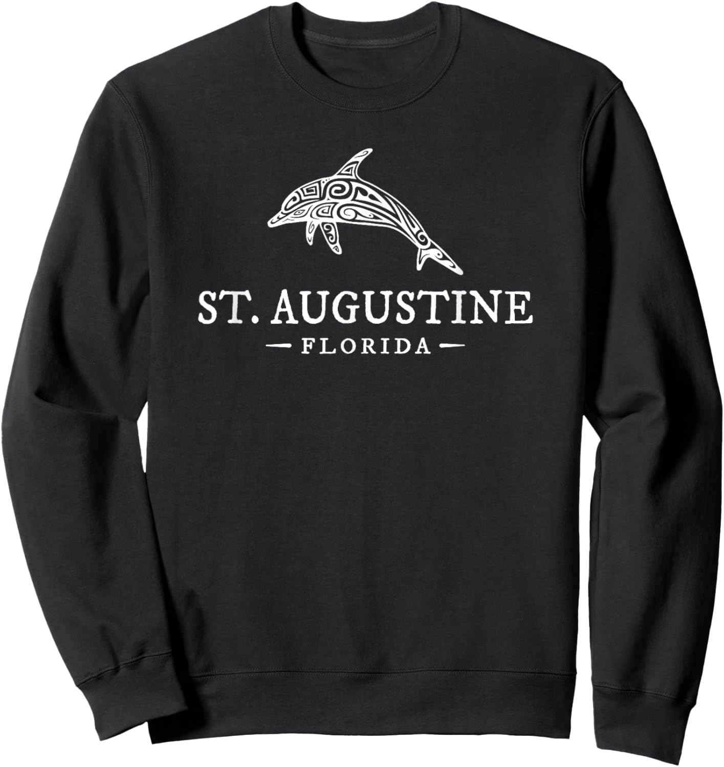 St. Augustine Florida Dolphin Vacation Souvenir Boys Girls Sweatshirt - Sweatshirt | Black