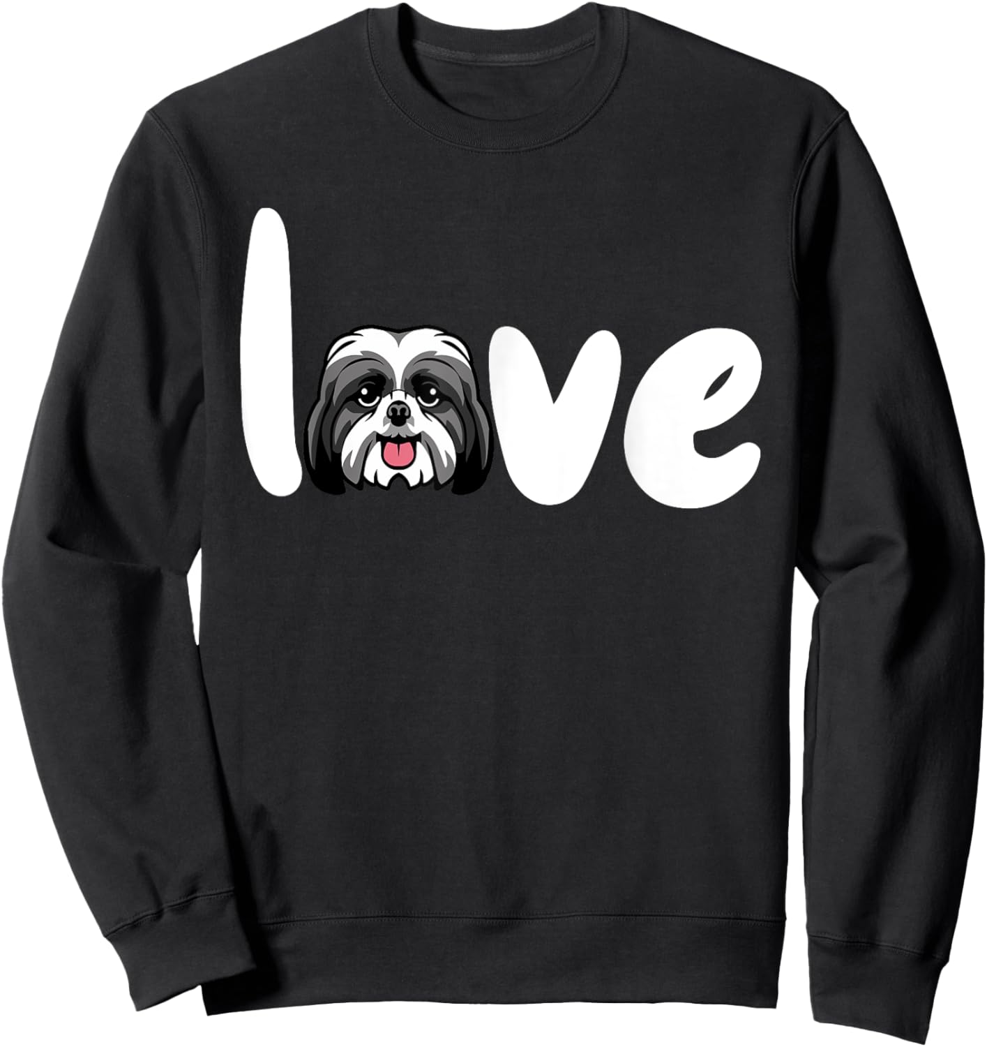 Shih Tzu Love Dog Sweatshirt - Sweatshirt | Black