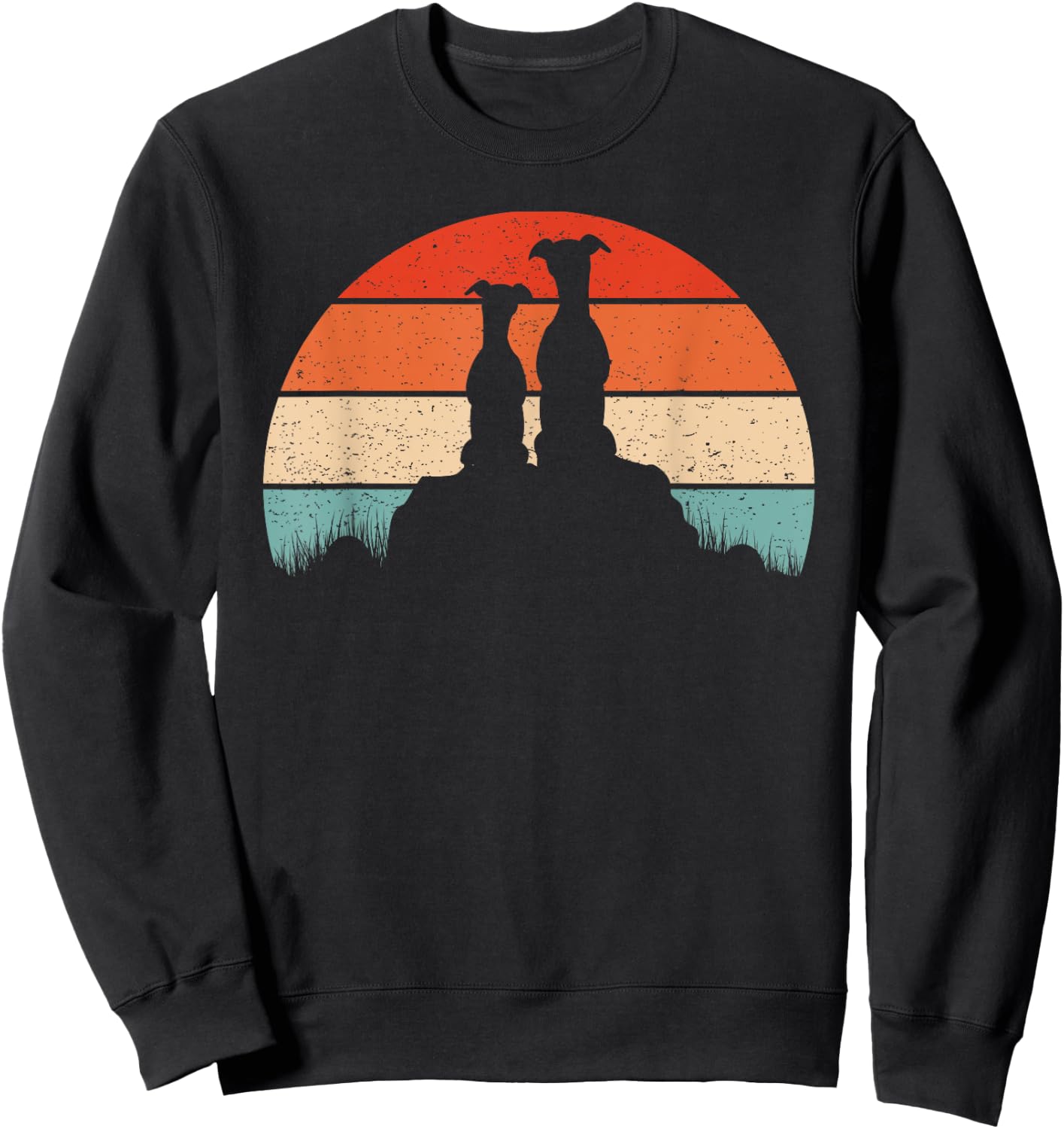 Whippet Dog Lover Vintage Retro Sunset Gift Women Sweatshirt - Sweatshirt | Black