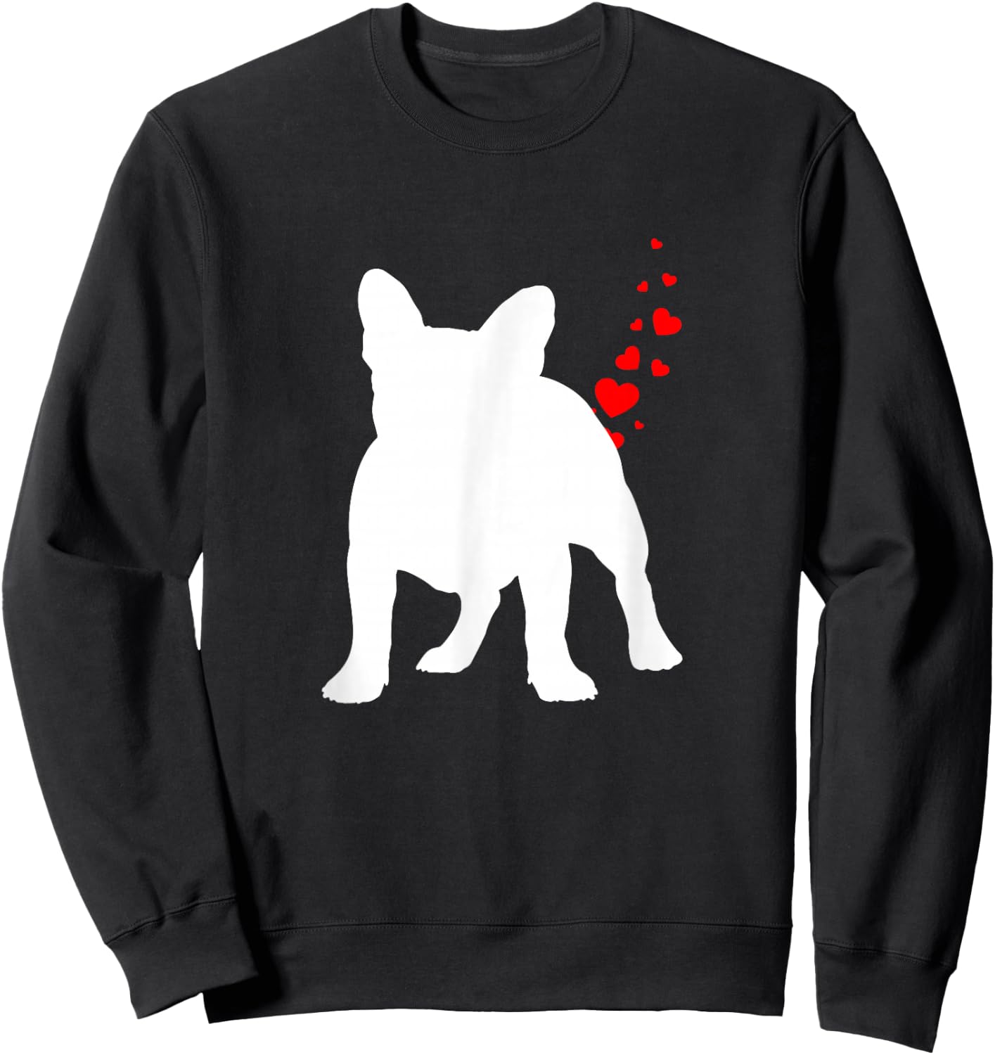 Valentines Day Frenchie Dog Owner Heart Dog Farts Gift Men Women Kids Sweatshirt - Sweatshirt | Black