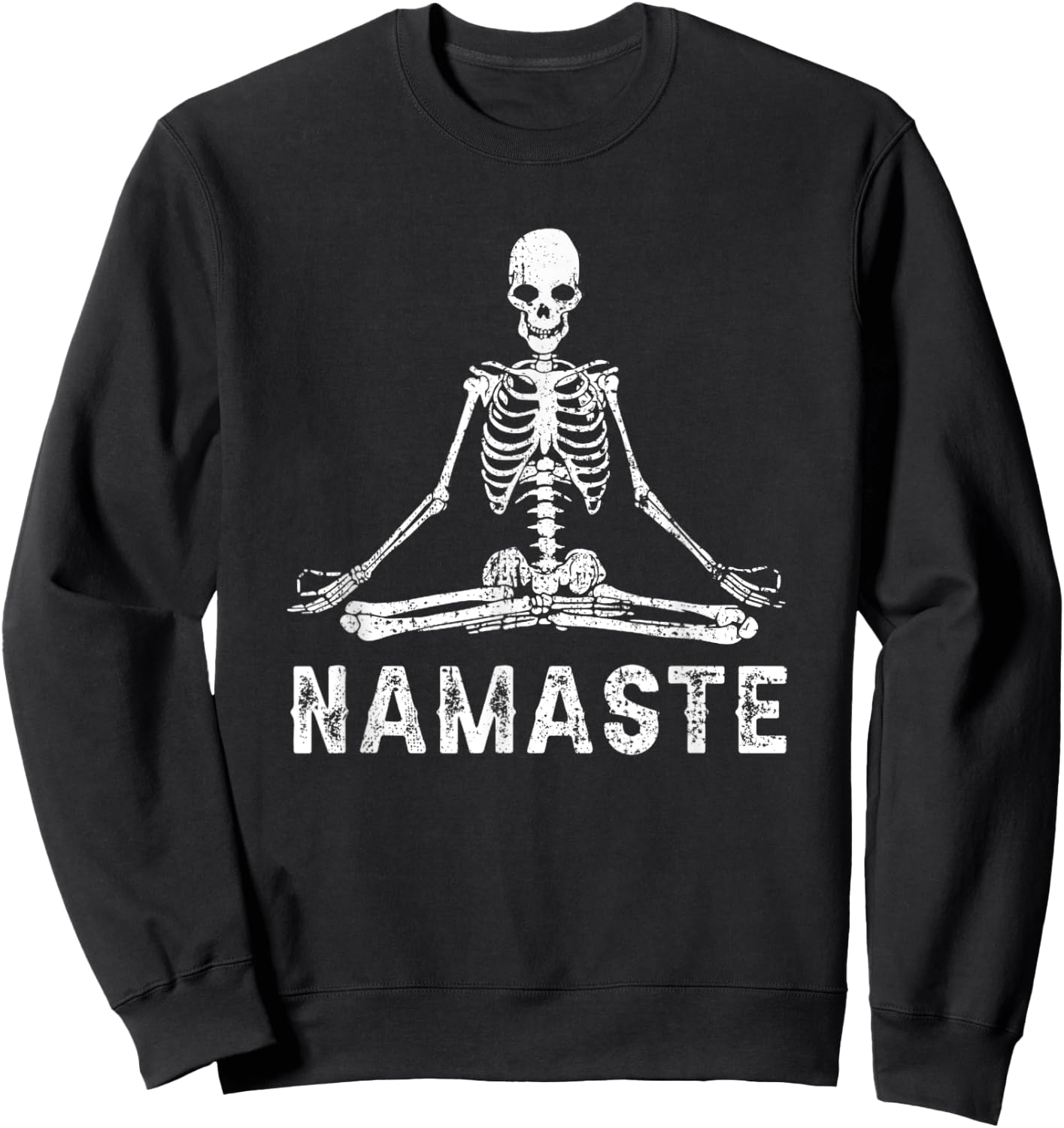 Meditating Skeleton Halloween Costume Lotus Yoga Zen Balance Sweatshirt - Sweatshirt | Black