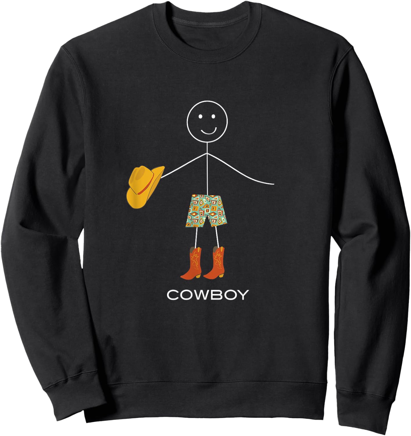 Funny Cowboy Design, Boy Rodeo, Horse Rancher Sweatshirt - Sweatshirt | Black