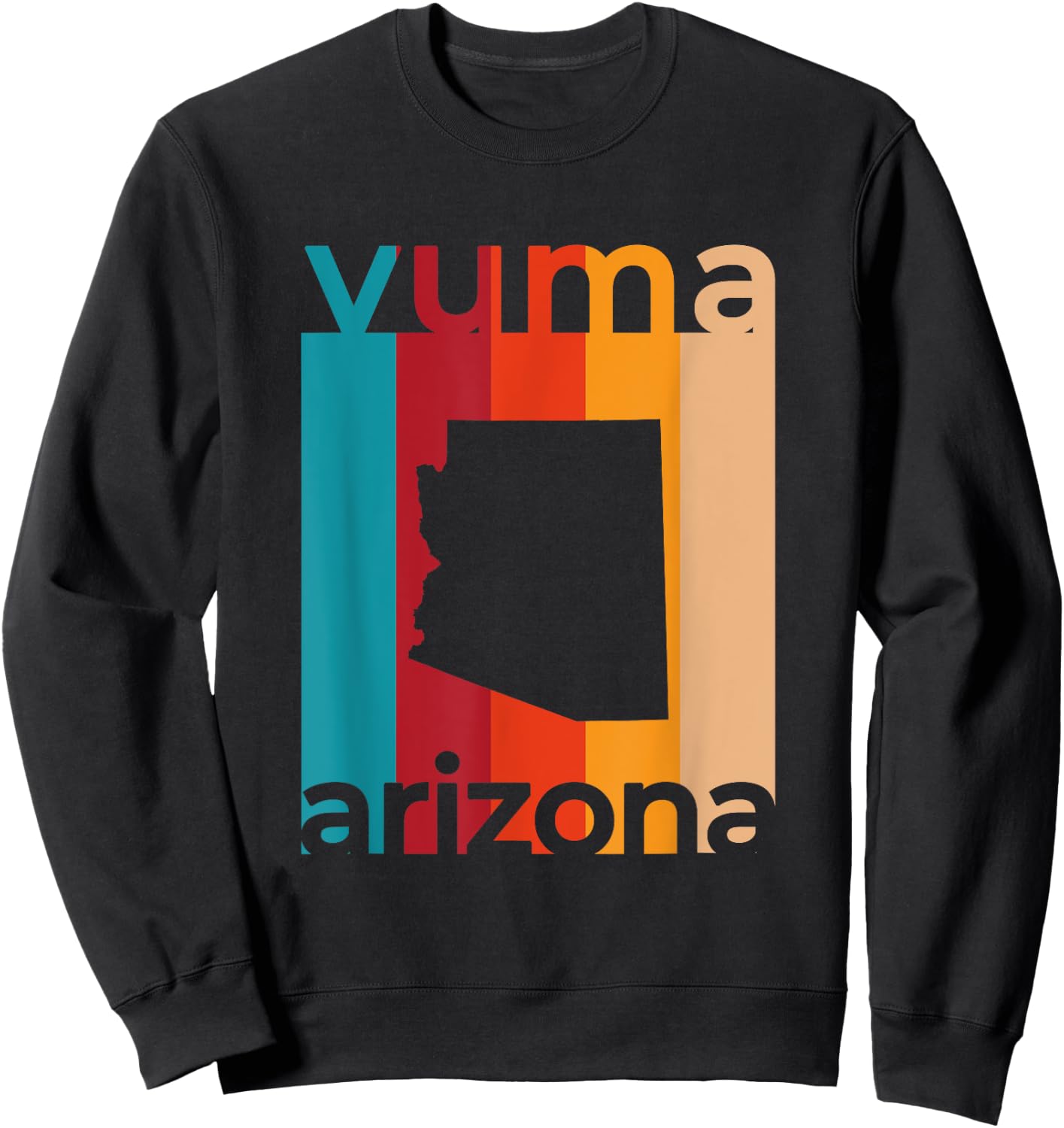 Yuma Arizona Retro Cutout AZ Souvenir Sweatshirt - Sweatshirt | Black