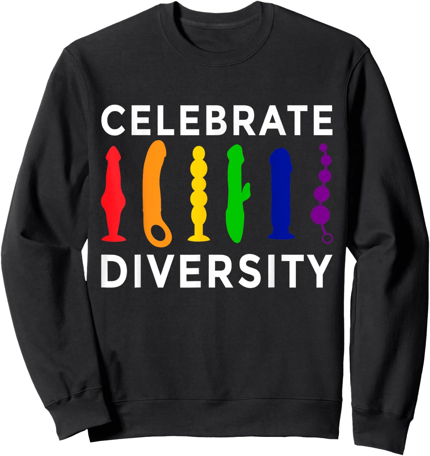 'Celebrate Diversity' Bisexual Feminist Funny Lesbian Pride Sweatshirt - Sweatshirt | Black
