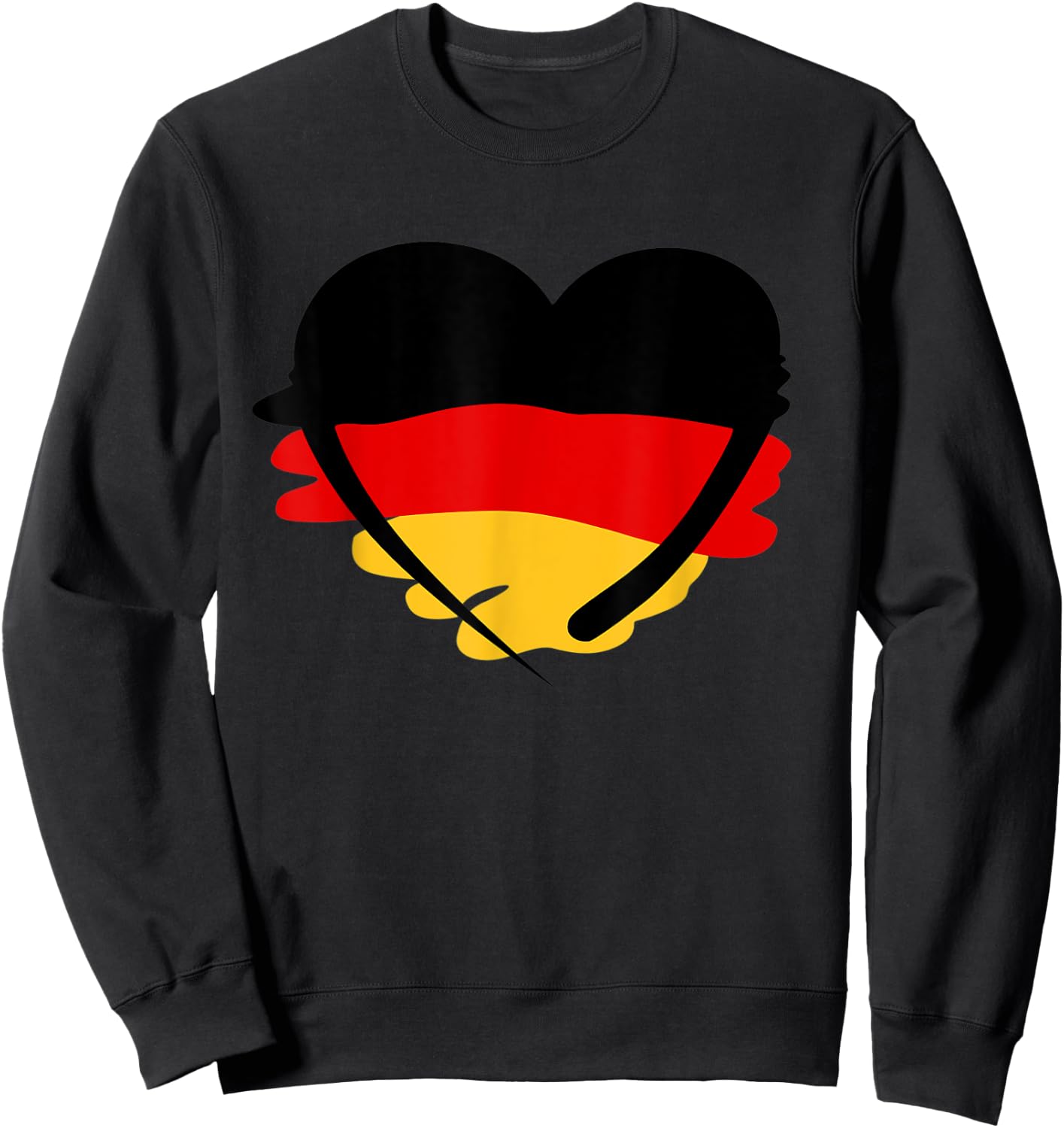German Flag Heart Deutschland I Love Germany Sweatshirt - Sweatshirt | Black