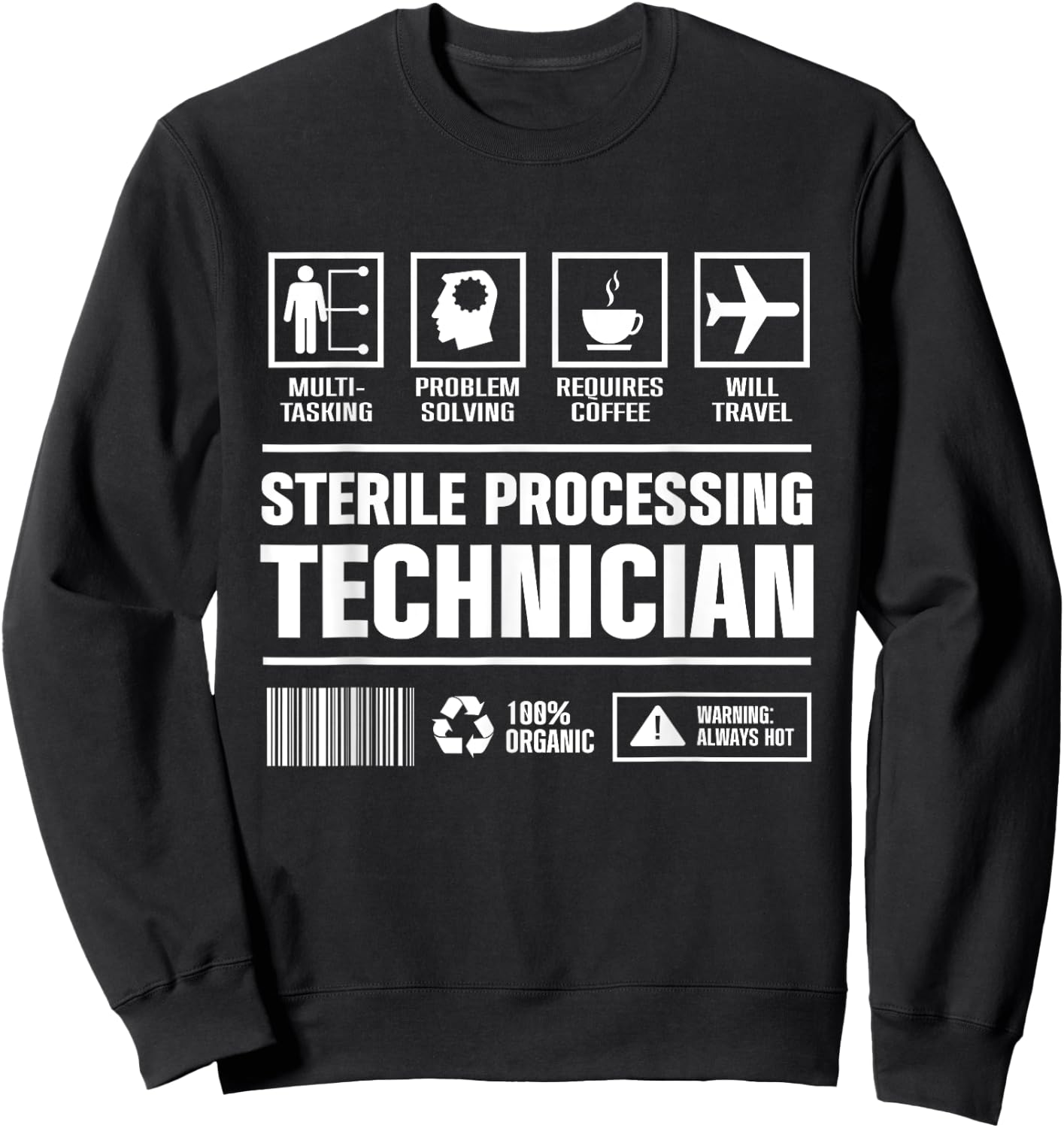 Sterile Processing Technician Solving Funny Tech Sweatshirt - Sweatshirt | Black