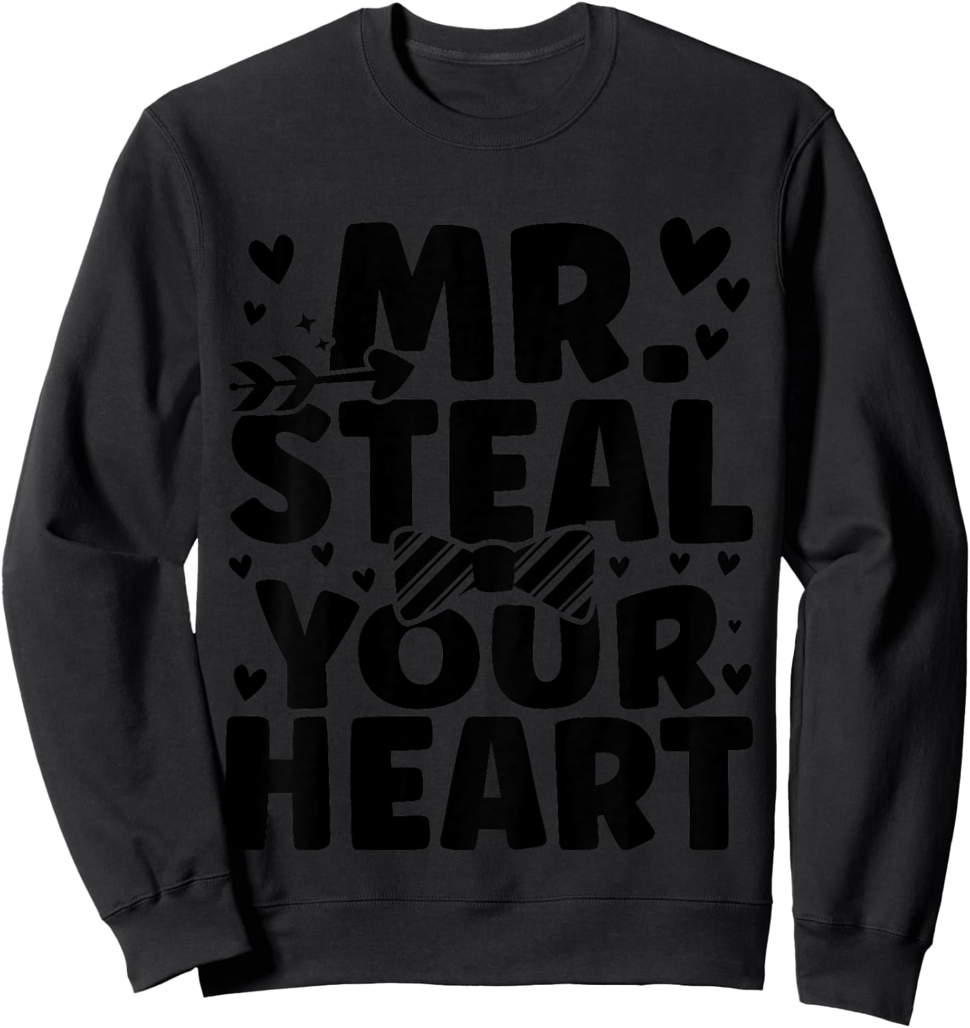 Kids Boys Valentine Shirt Mr Steal Your Heart For Boys Toddlers Sweatshirt - Sweatshirt | Black