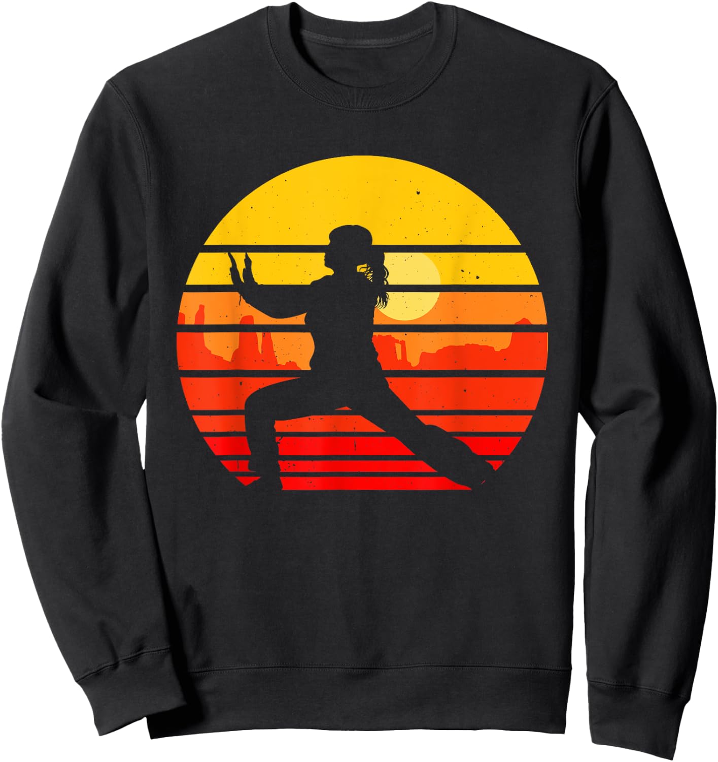 Vintage Tai Chi Martial Arts Fighter Retro Qi Gong Sweatshirt - Sweatshirt | Black