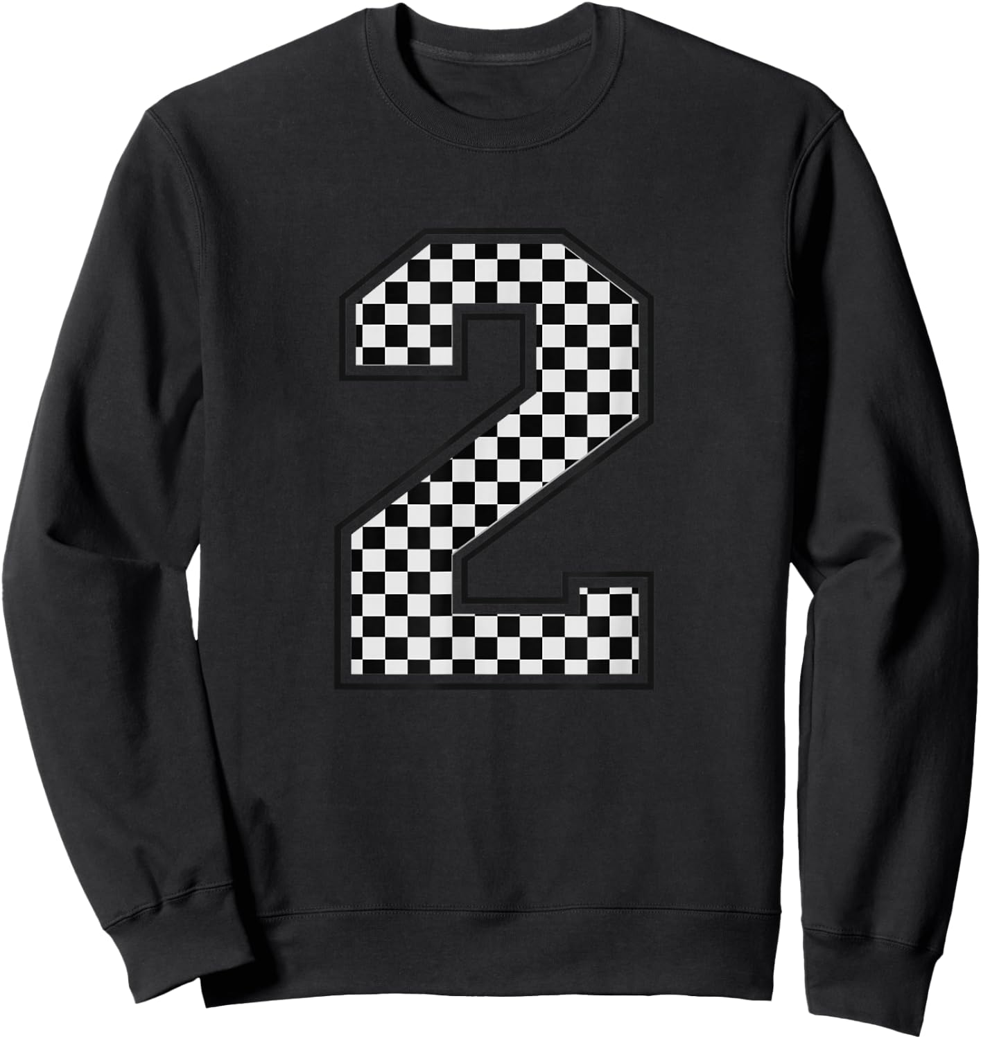 Number #2 Checkered Number Sweatshirt - Sweatshirt | Black