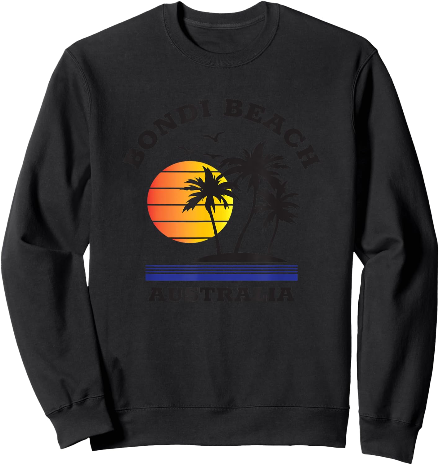 Fun Bondi Beach Australia Beach Sunset Men Women Novelty Art Sweatshirt - Sweatshirt | Black