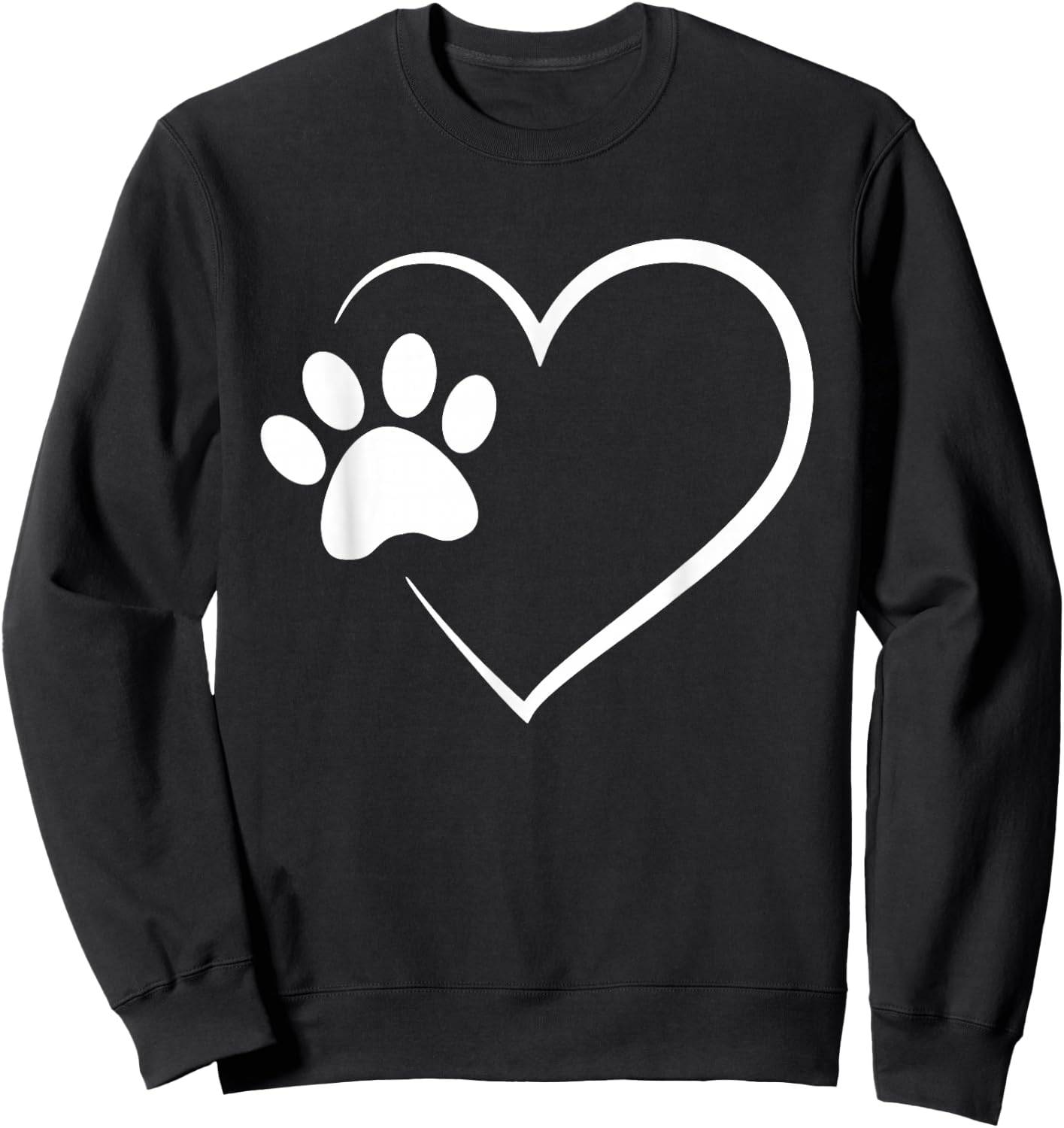 Dog Paw Heart - Dog Lover Gift Dog Moms Sweatshirt - Sweatshirt | Black
