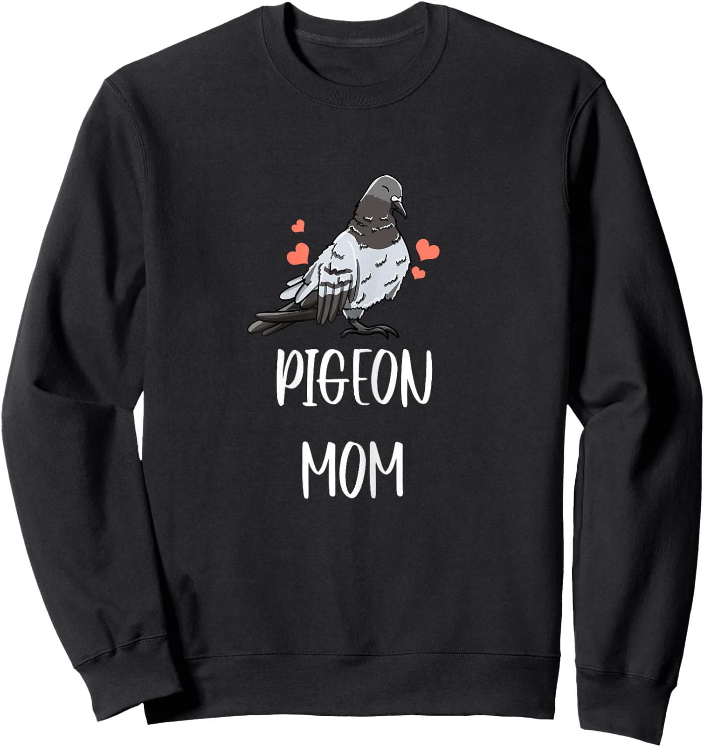Pigeon Mom Leaf Pattern Girly Fowl Dove Pet Bird Lover Gift Sweatshirt - Sweatshirt | Black