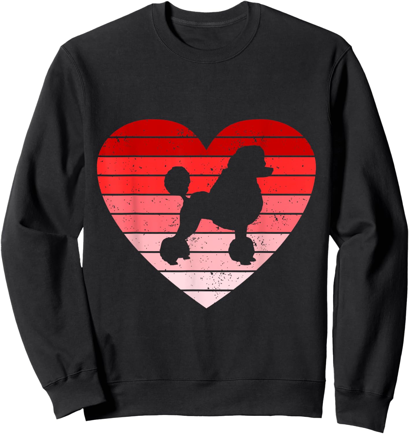 Retro style Valentines day Poodle Lover Gift Sweatshirt - Sweatshirt | Black