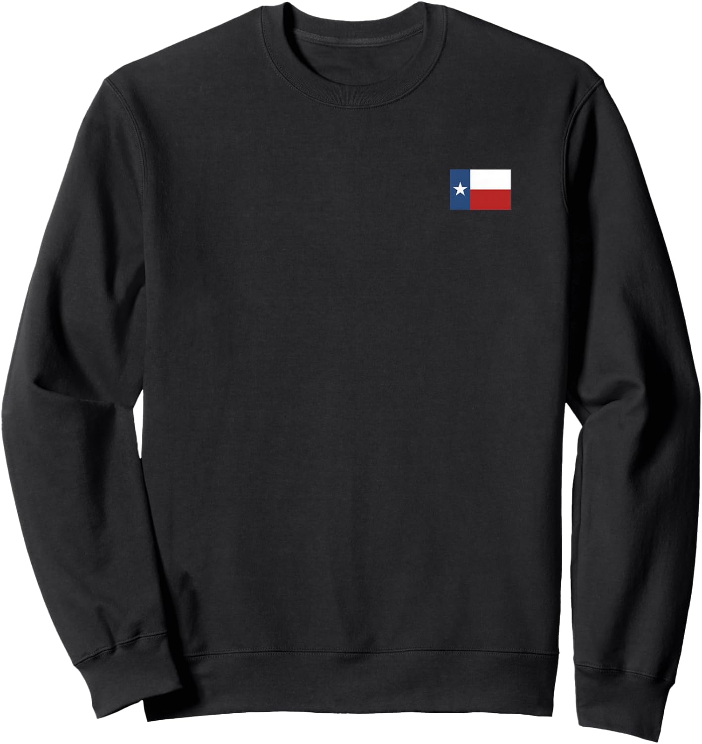Texas T shirt Women Men | Left Chest Texas State Flag Sweatshirt - Sweatshirt | Black