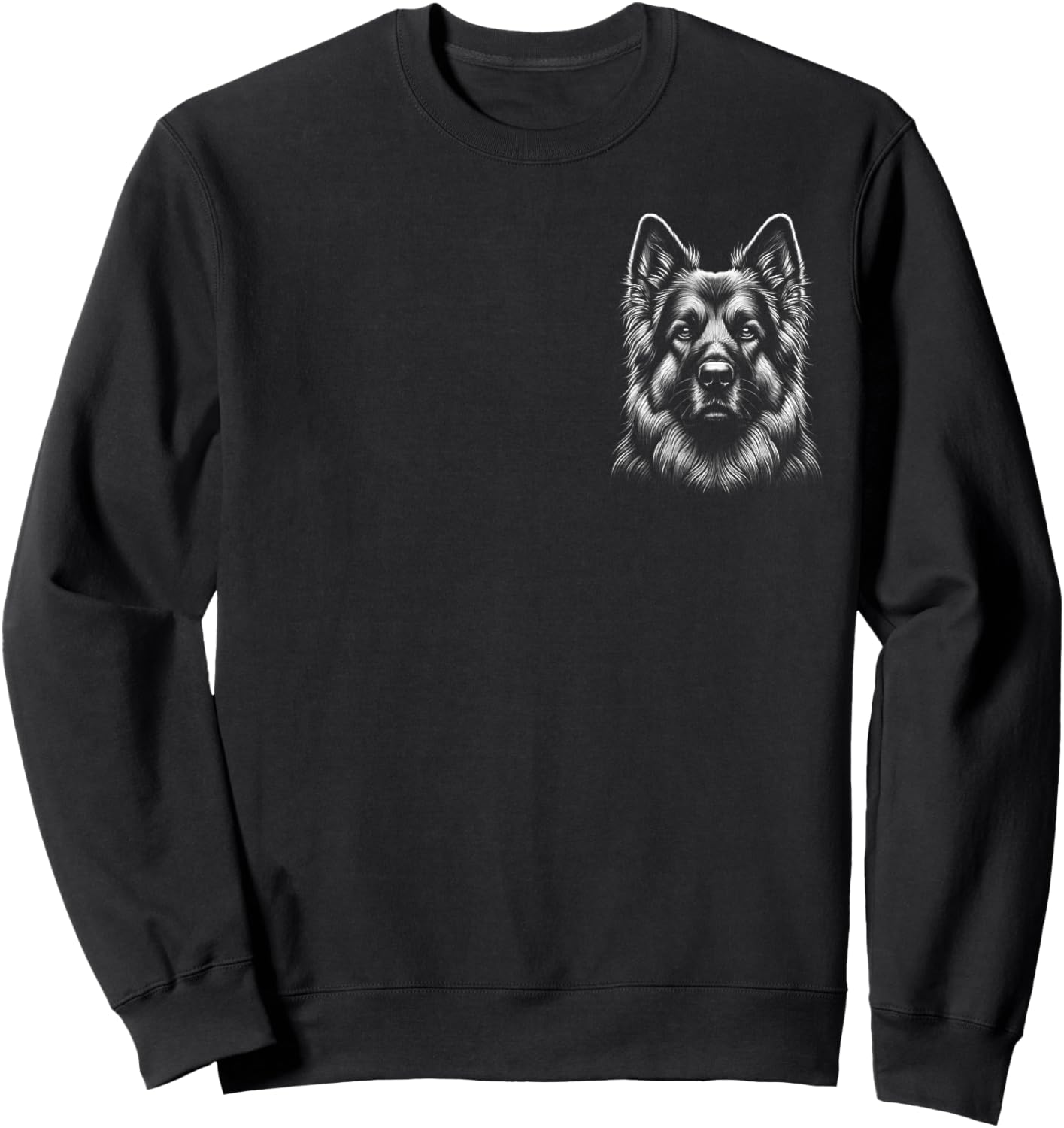 German Shepherd - Elegant Portrait on Chest Sweatshirt - Sweatshirt | Black