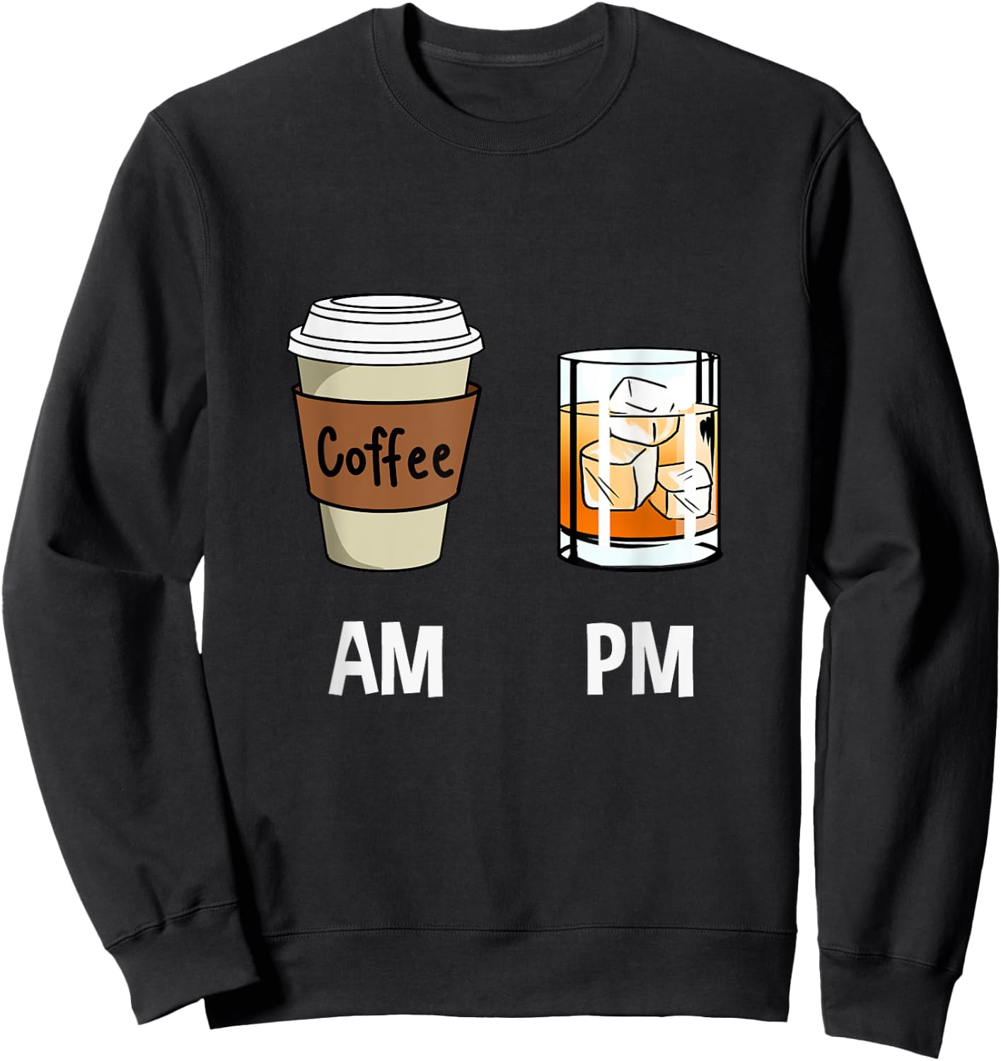 AM Coffee PM Bourbon Sweatshirt - Sweatshirt | Black