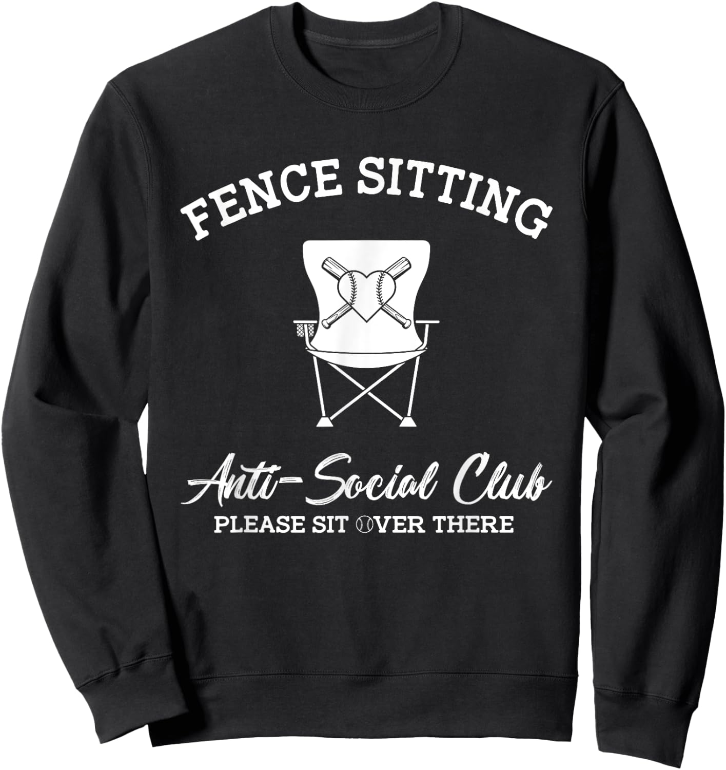Fence Sitting Anti-Social Club Please Sit Over There Sweatshirt - Sweatshirt | Black
