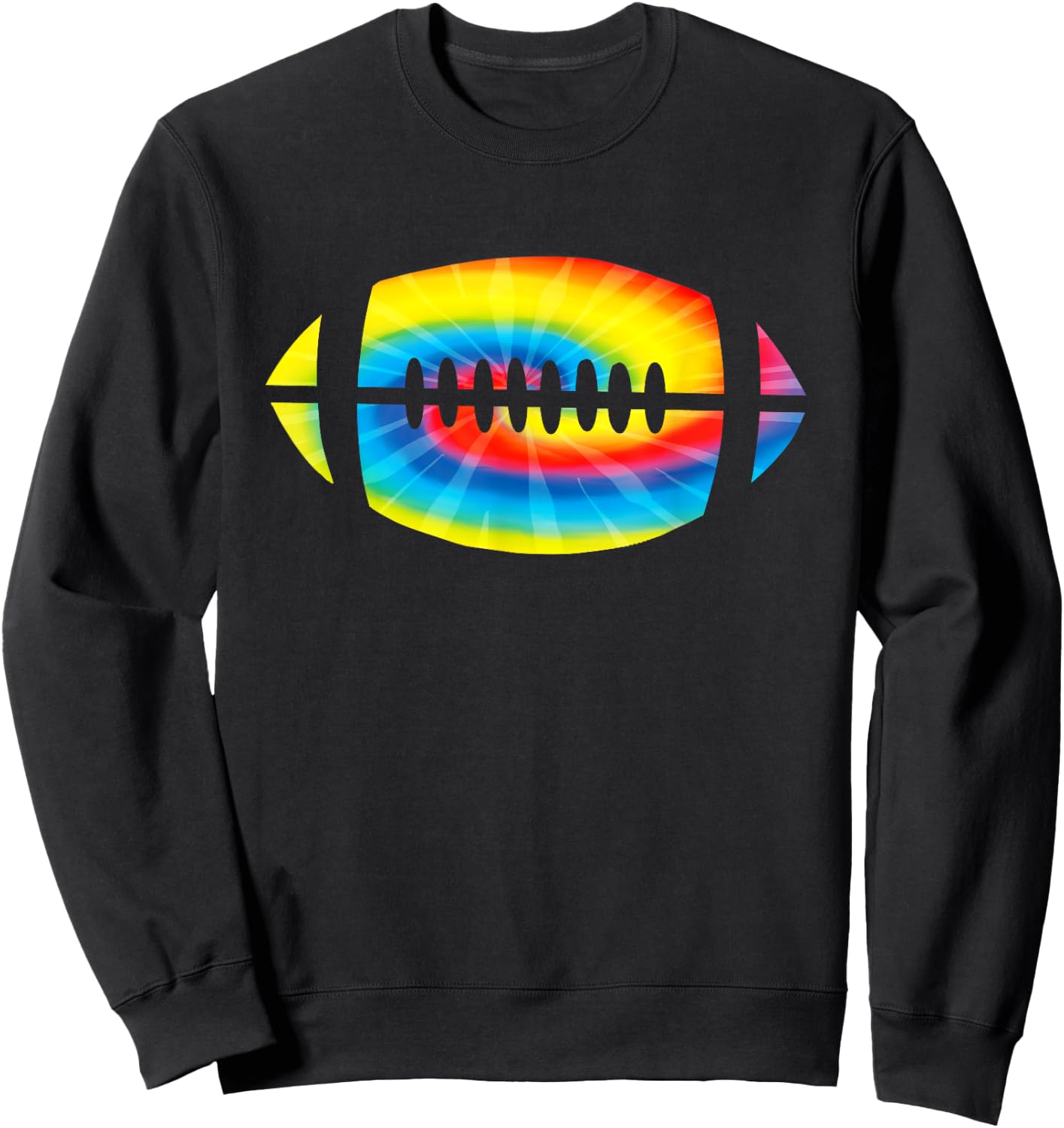 Cool Tie Dye Football Gift | Cute Sports Player Men Women Sweatshirt - Sweatshirt | Black