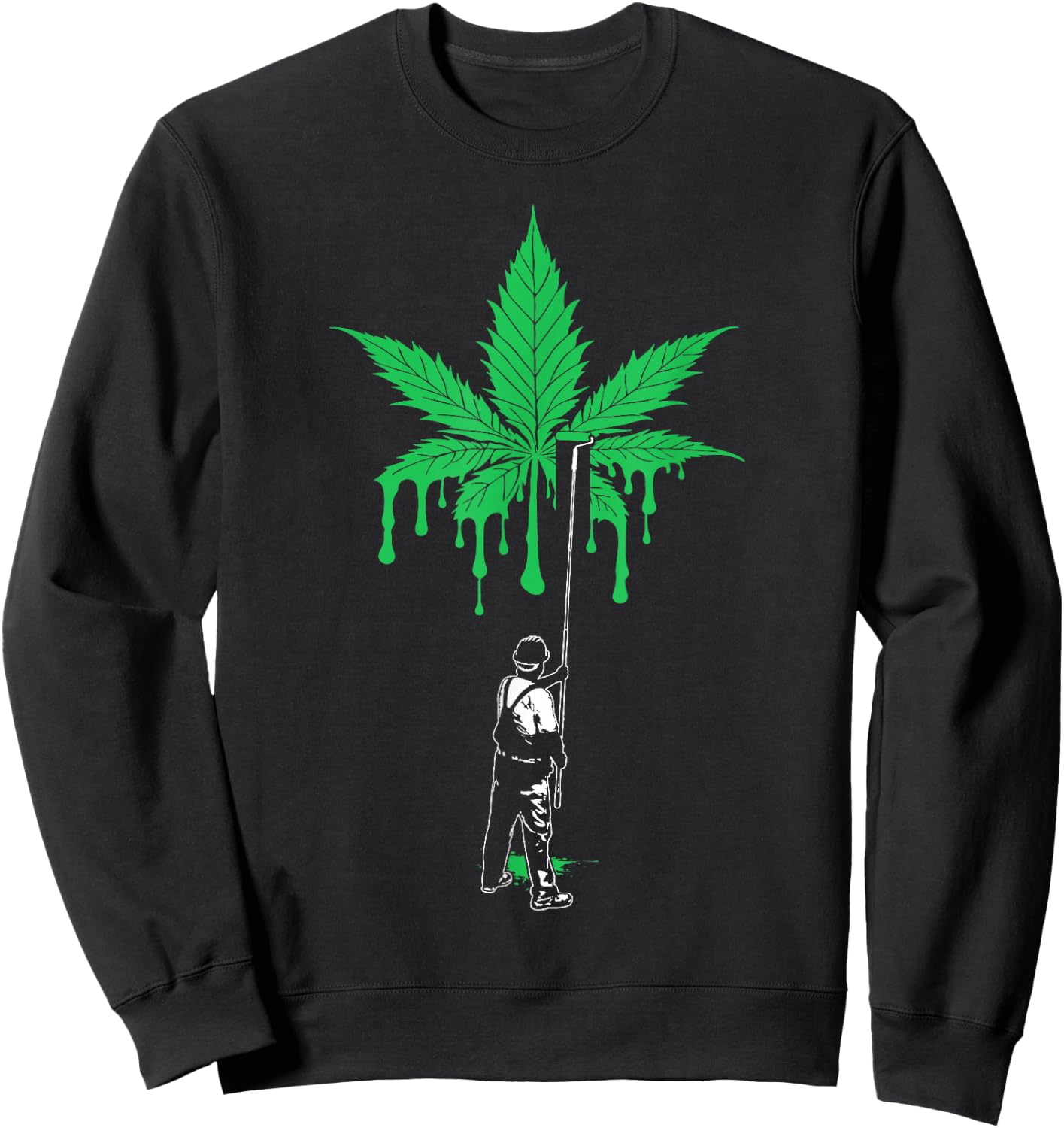 Marijuana Weed Leaf Graffiti Painter Funny Stoner Cannabis Sweatshirt - Sweatshirt | Black