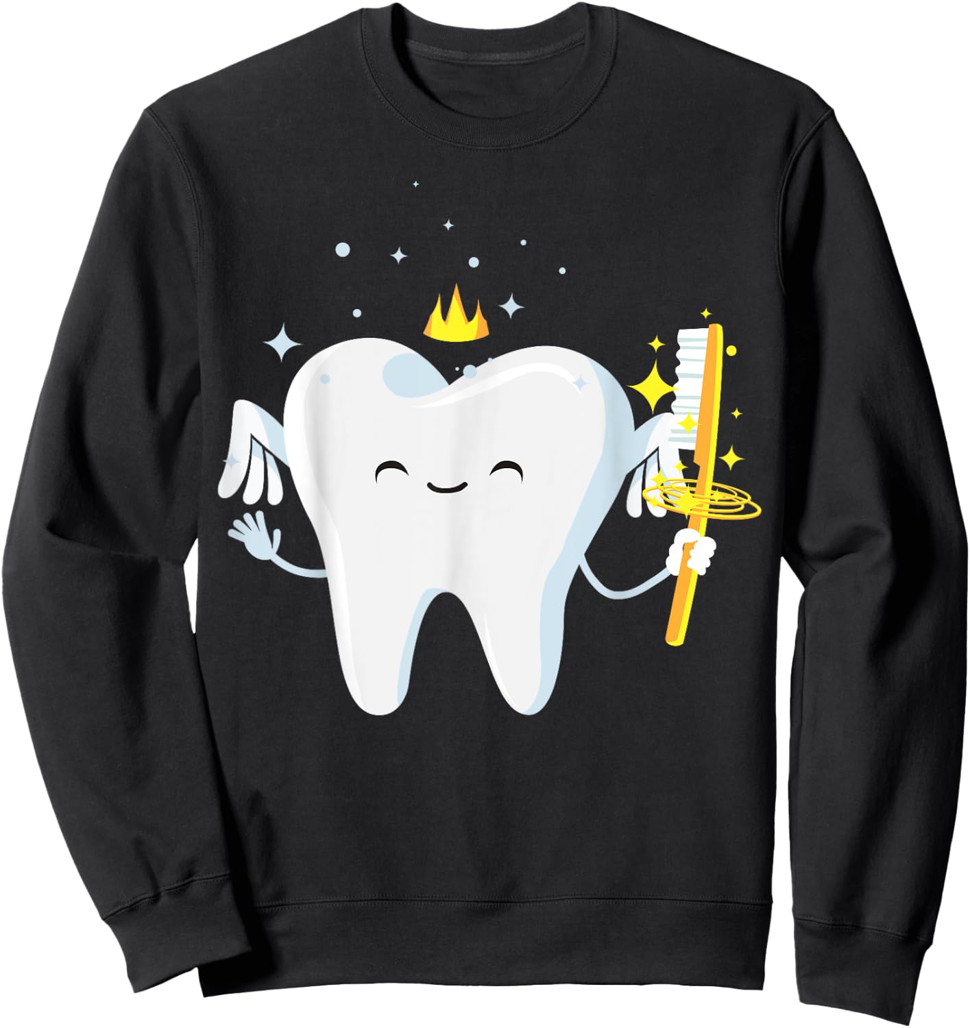 Cute Tooth Fairy Gift | Funny Dental Hygienist Fantasy Folk Sweatshirt - Sweatshirt | Black