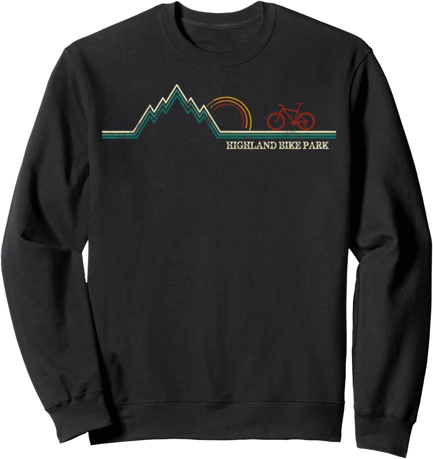 Highland Bike Park New Hampshire Mountain Biking Sweatshirt - Sweatshirt | Black
