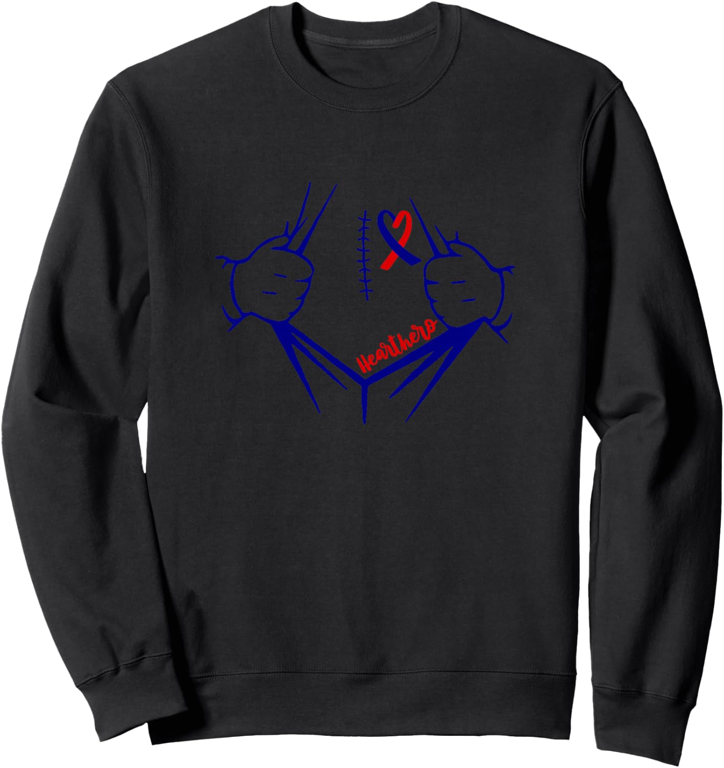 Heart Hero CHD Warrior Present CHD Congenital Heart Disease Sweatshirt - Sweatshirt | Black