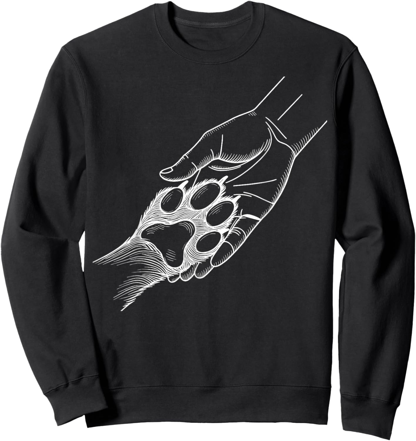 Dog Dad Fist Bump With Dog Paw Dog Lover Cute Friendship Sweatshirt - Sweatshirt | Black