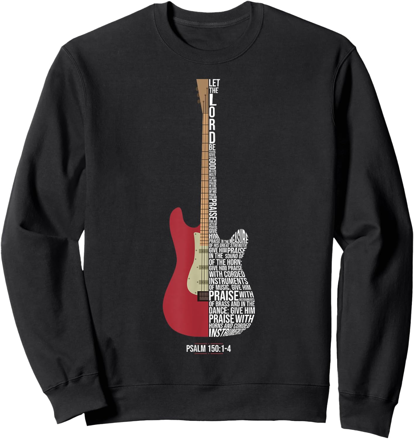 Praise him with strings - Psalm 150 - Electric Guitar Player Sweatshirt - Sweatshirt | Black