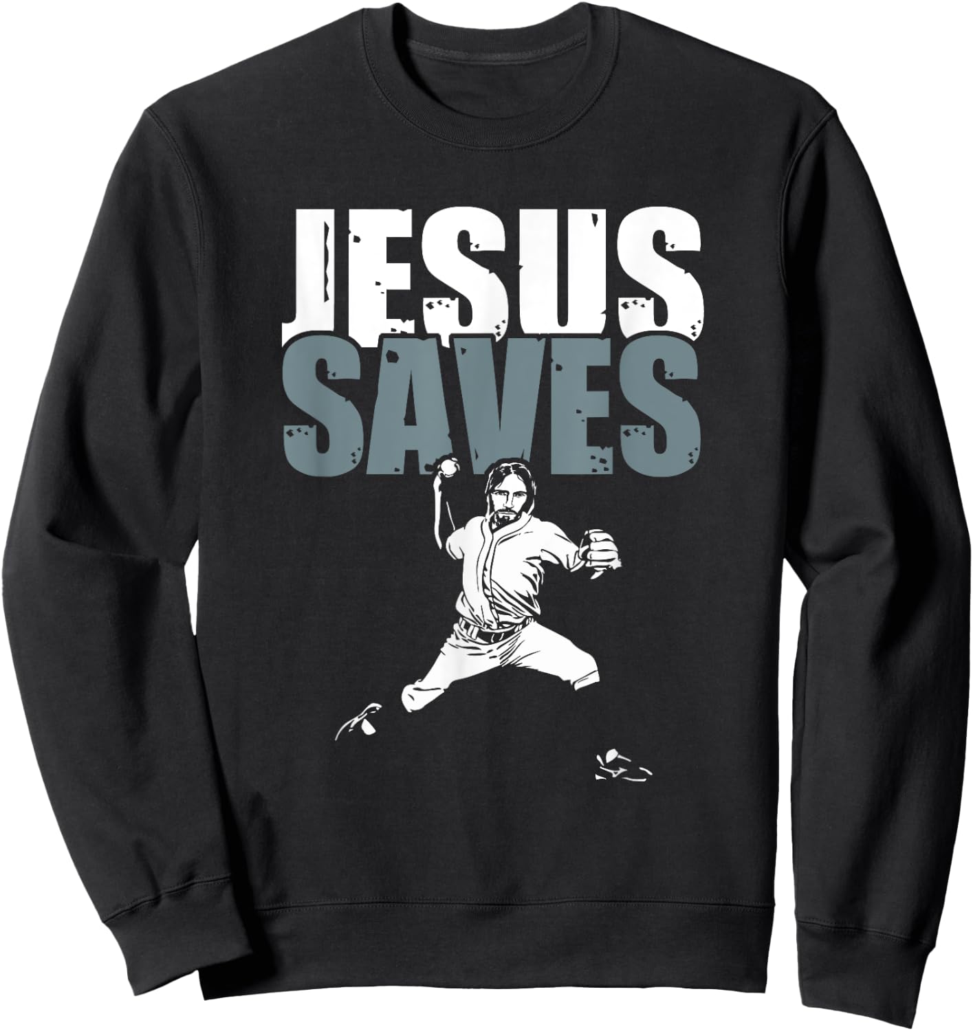 Jesus Saved - Religious Christian Baseball Gift Sweatshirt - Sweatshirt | Black