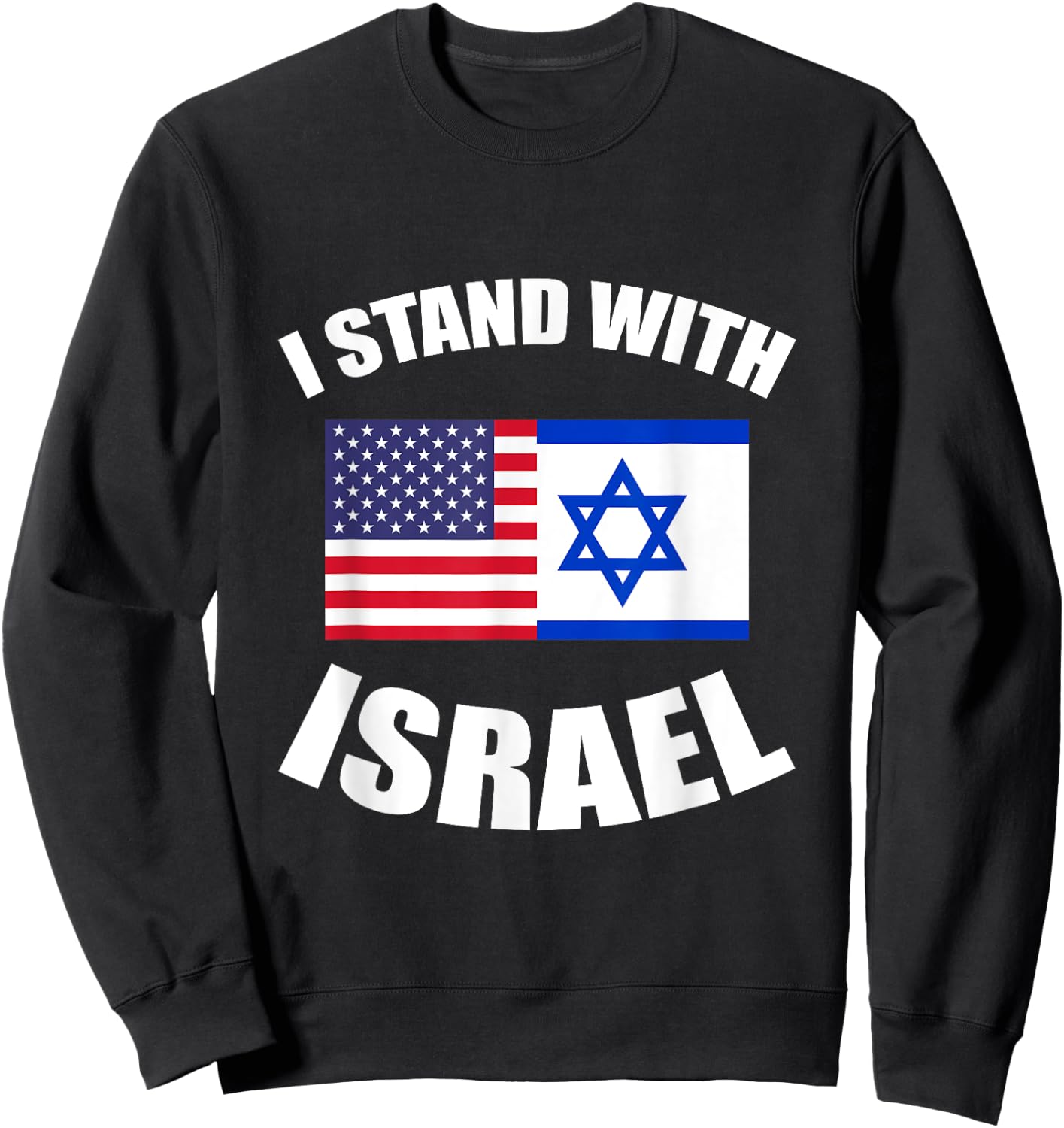 Israel Supporter American Flag Israeli Gift Israel Sweatshirt - Sweatshirt | Black