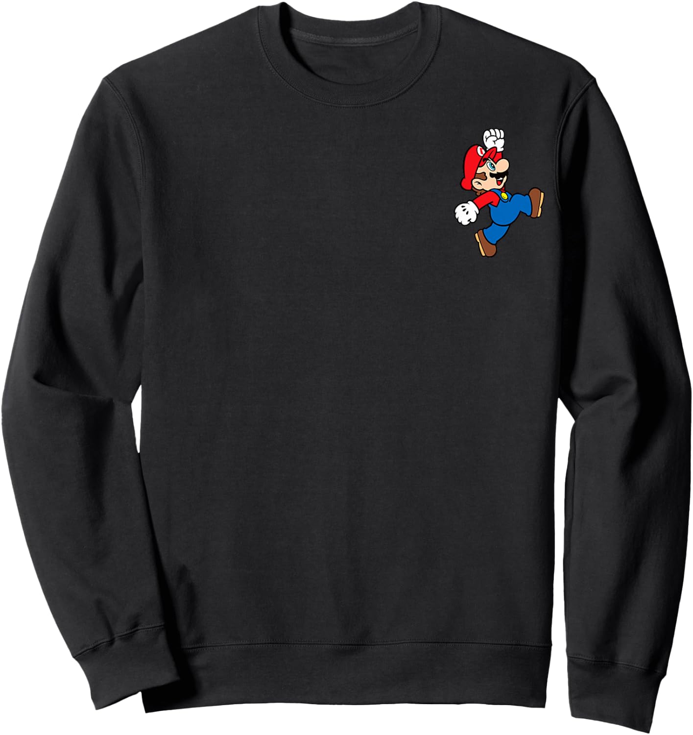 Super Mario Bros Mario Jump Left Chest Sweatshirt - Sweatshirt | Black
