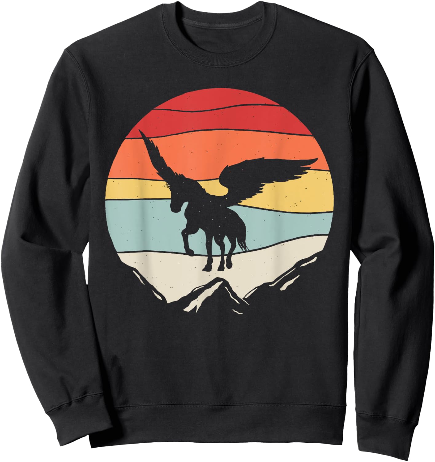 Vintage Retro Pegasus Greek Mythology Sweatshirt - Sweatshirt | Black
