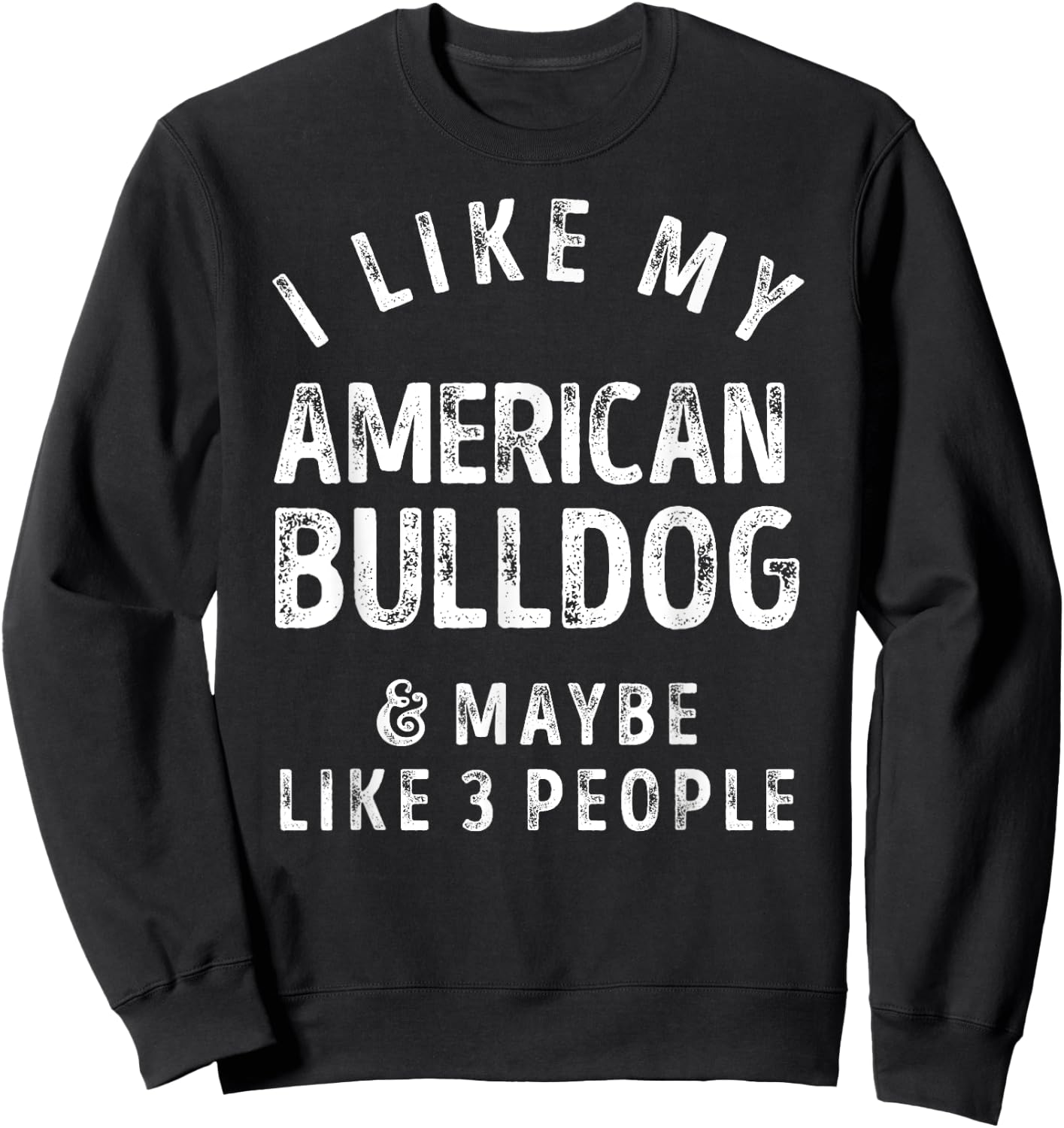 I Like My American Bulldog And Maybe Like 3 People Dog Lover Men Women Kids Sweatshirt - Sweatshirt | Black