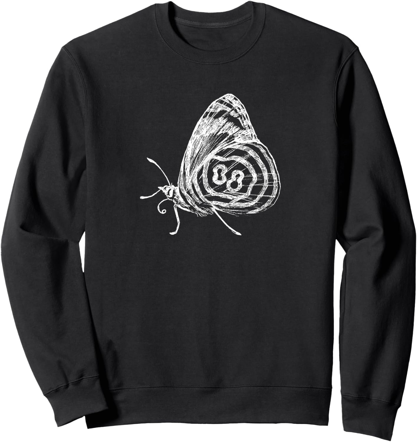 Anna's Eighty-eight Shirt Butterfly Insect Bug Sweatshirt - Sweatshirt | Black