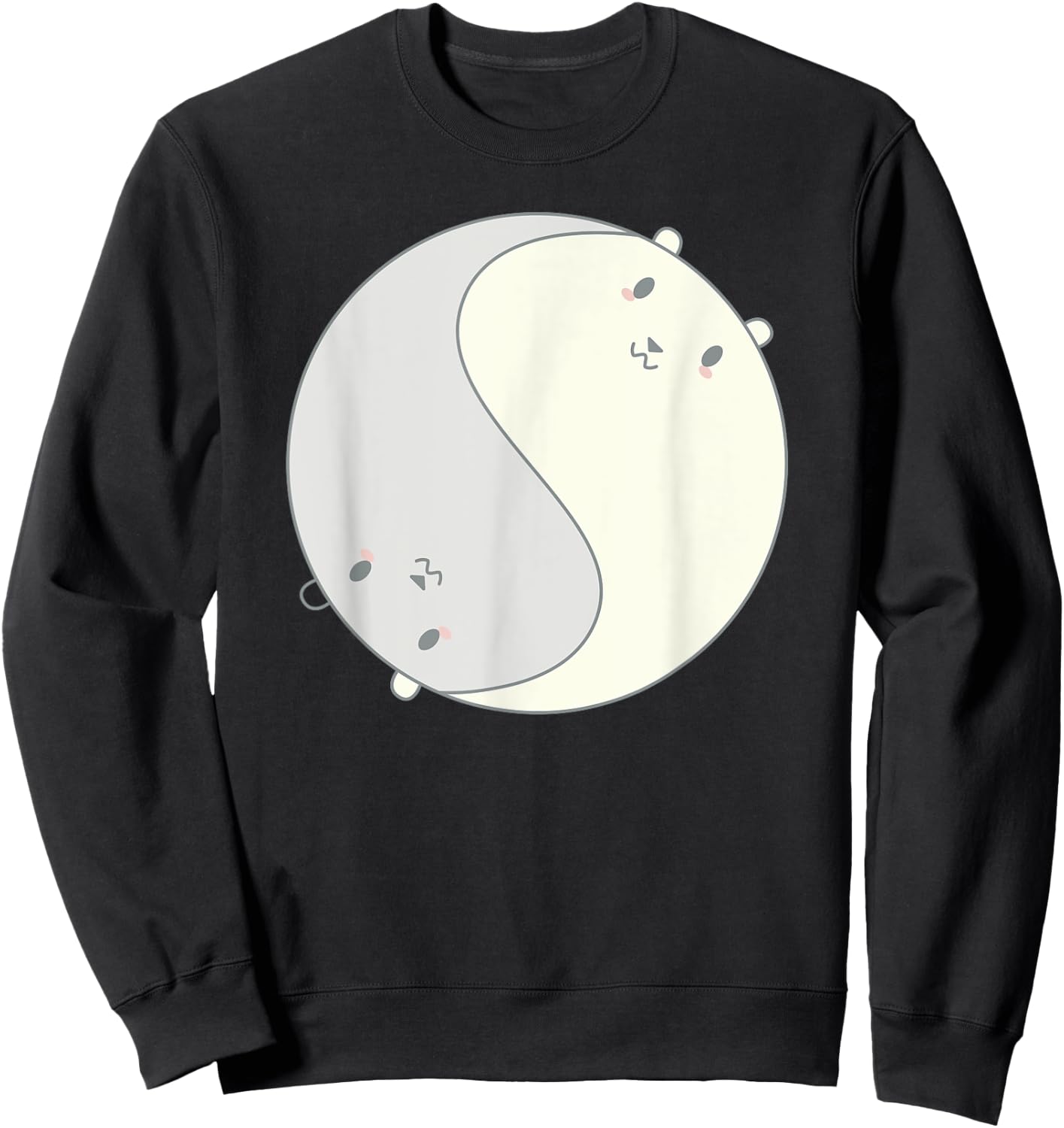 Cool Anime Polar Bears Chibi Kawai Manga Ying Yang Zen Sweatshirt - Sweatshirt | Black