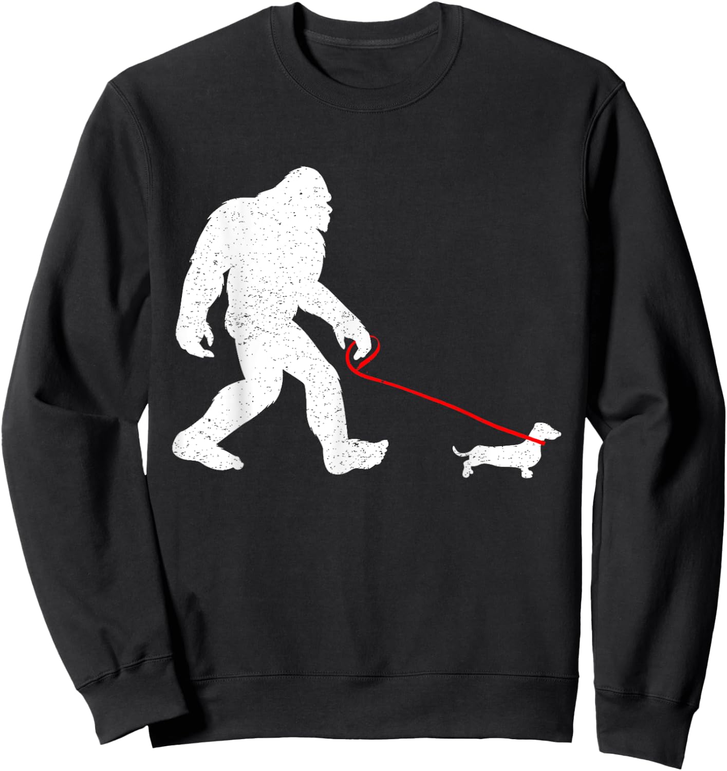 Bigfoot Walking Dachshund Weiner Dog Sasquatch Gifts Men Women Girls Kids Sweatshirt - Sweatshirt | Black
