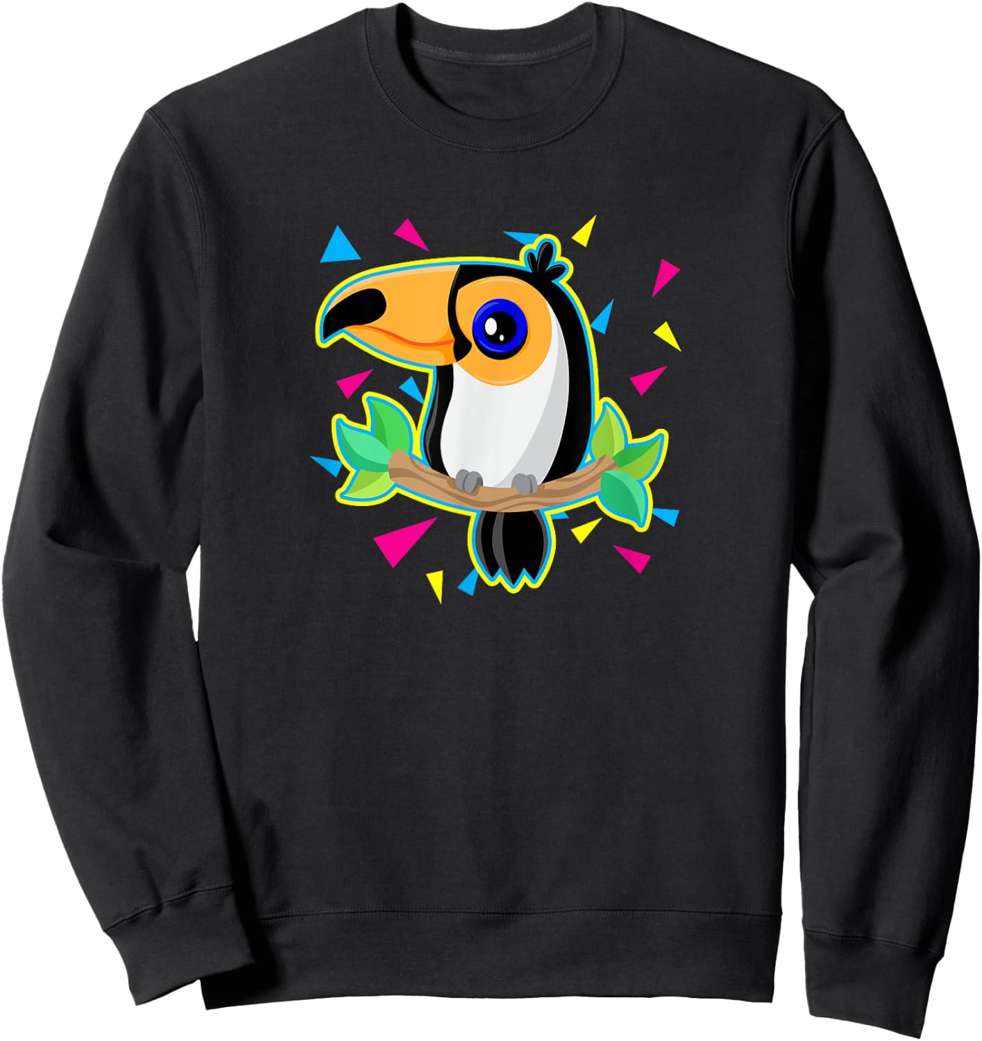 Tropical Toucan Shirt 80s Style Tucan Bird Lover Gifts Sweatshirt - Sweatshirt | Black
