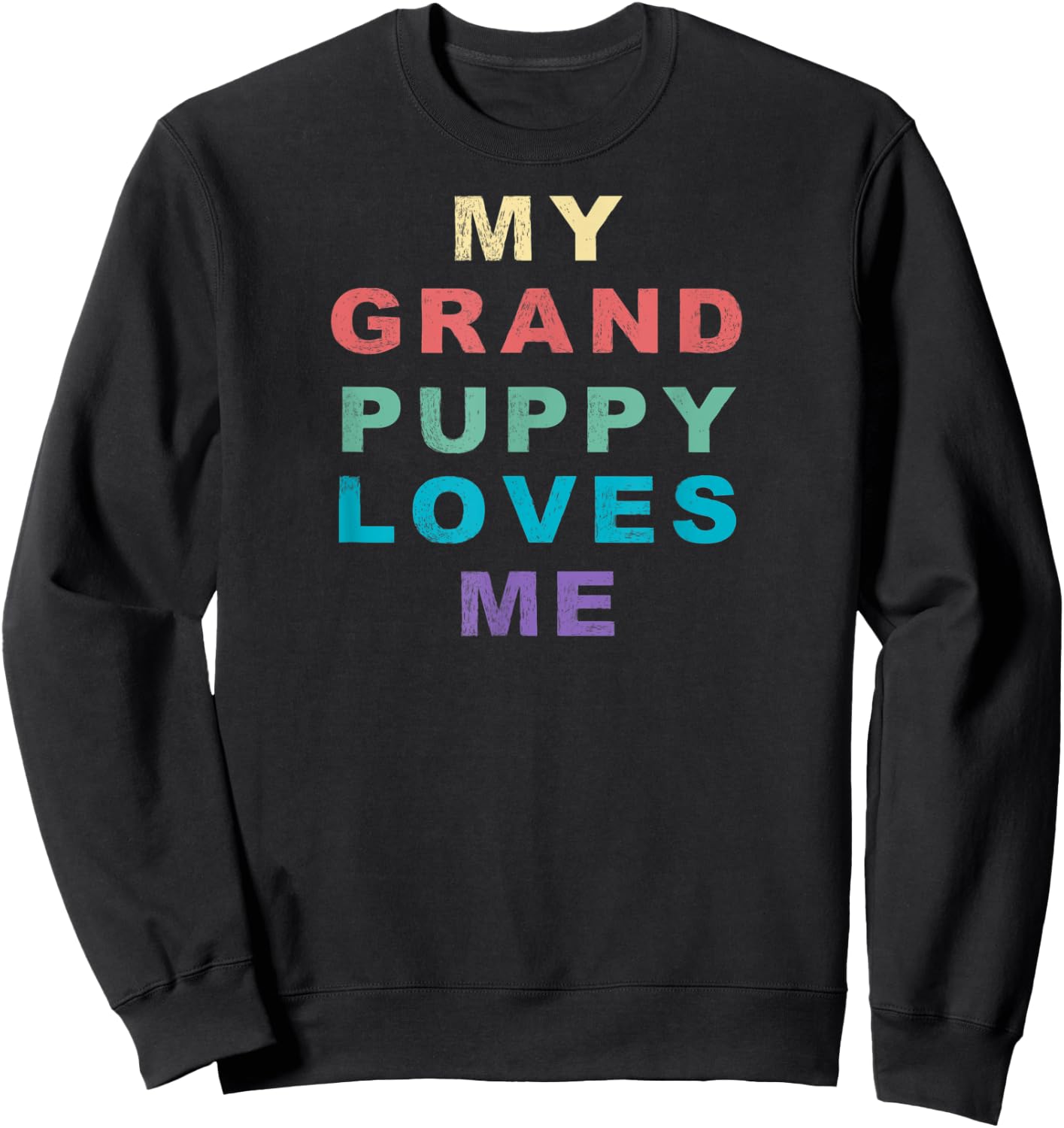 My Grandpuppy Loves Me for Grandma of Puppy Dogs Retro Sweatshirt - Sweatshirt | Black
