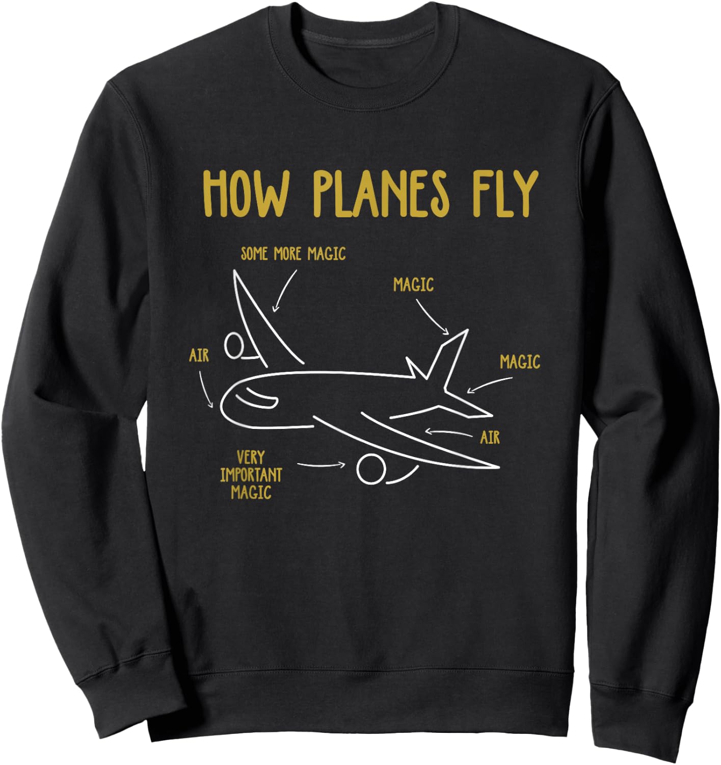 Funny Aeronautical Engineering How Planes Fly Sweatshirt - Sweatshirt | Black