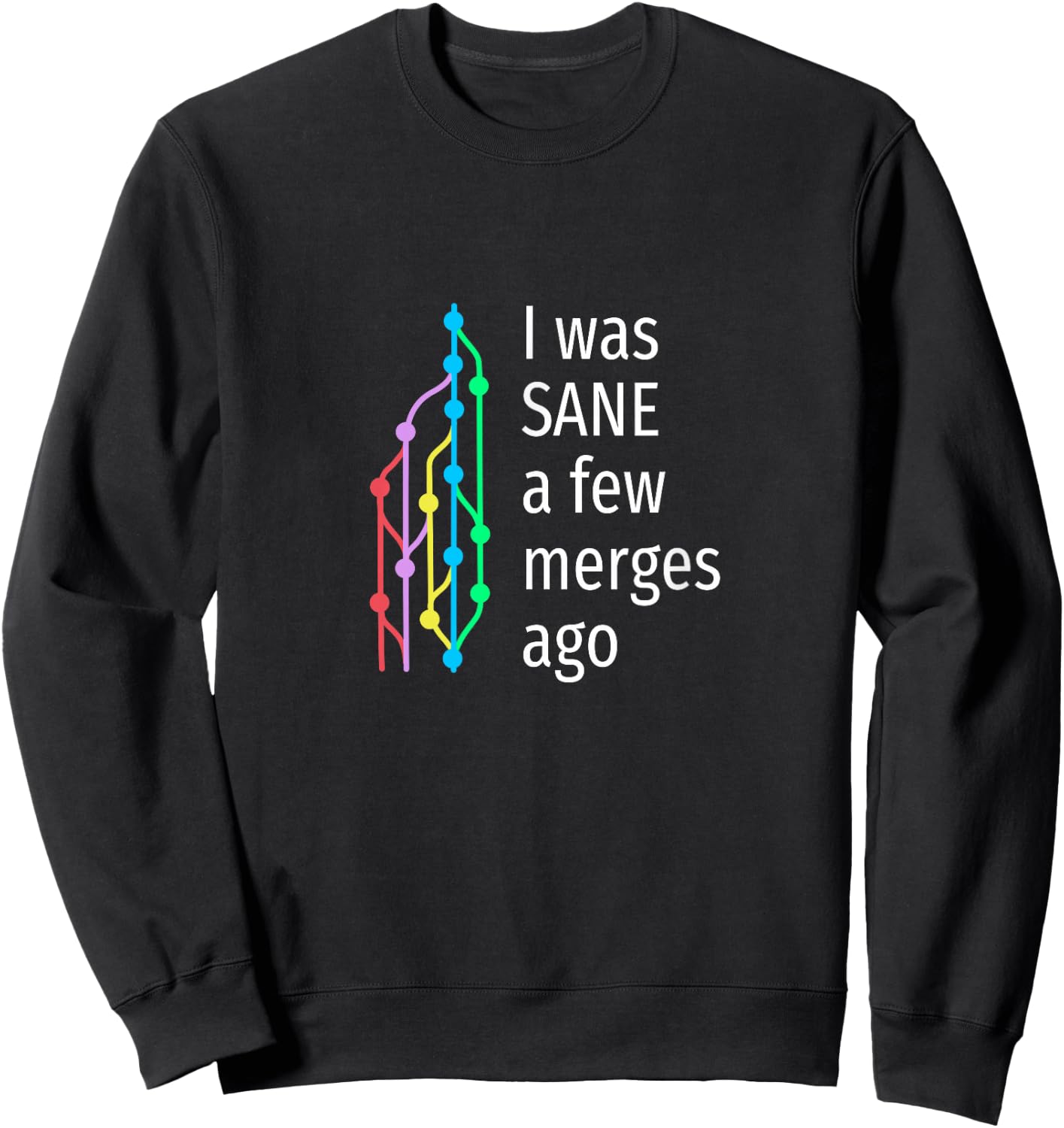 I was sane a few merges ago - funny git design for coder Sweatshirt - Sweatshirt | Black