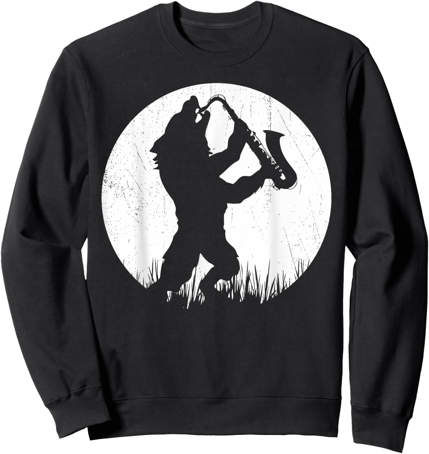 Werewolf Saxophone Player Moonlight Silhouette Sweatshirt - Sweatshirt | Black