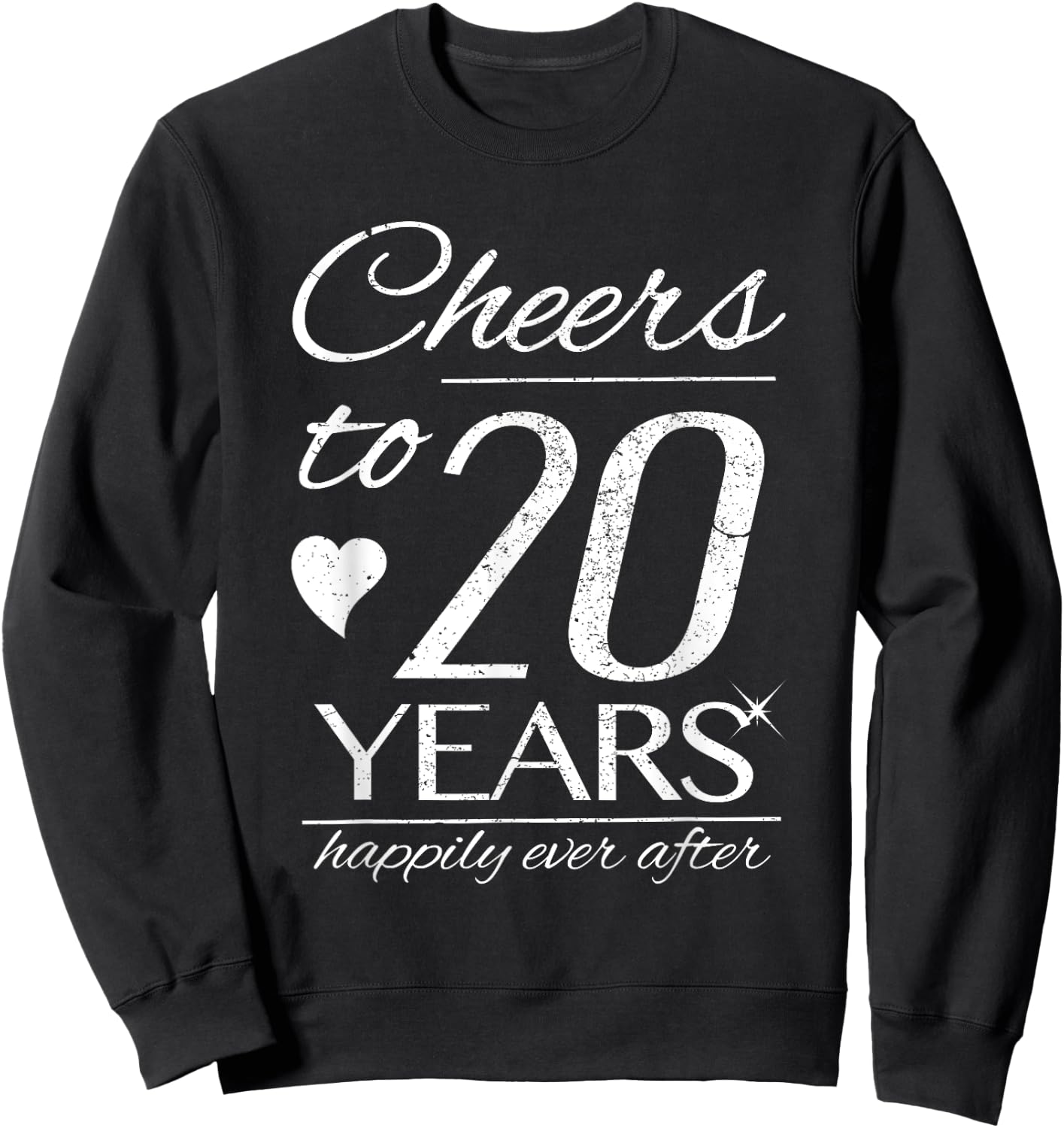 Cheers To 20 Years Married Couples 20th Wedding Anniversary Sweatshirt - Sweatshirt | Black