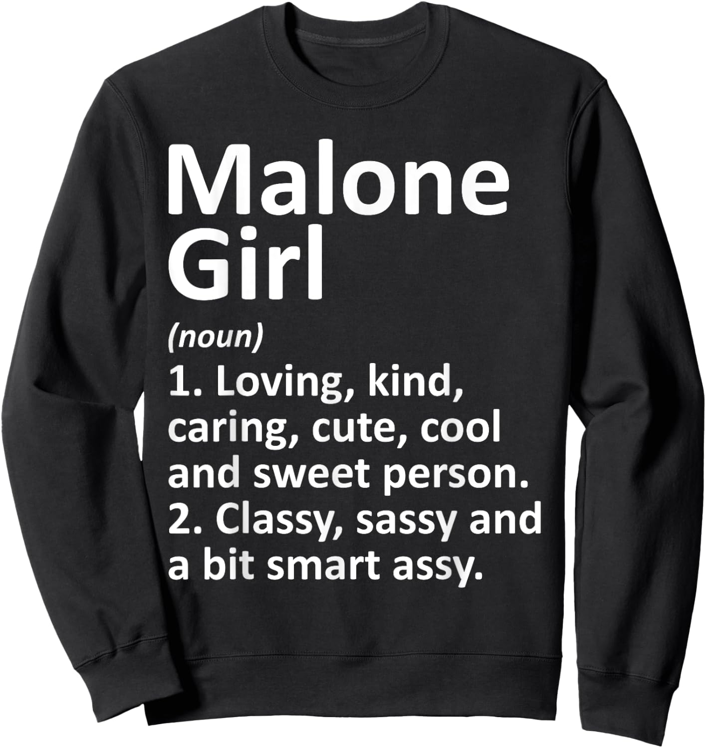 MALONE GIRL NY NEW YORK Funny City Home Roots Gift Sweatshirt - Sweatshirt | Black