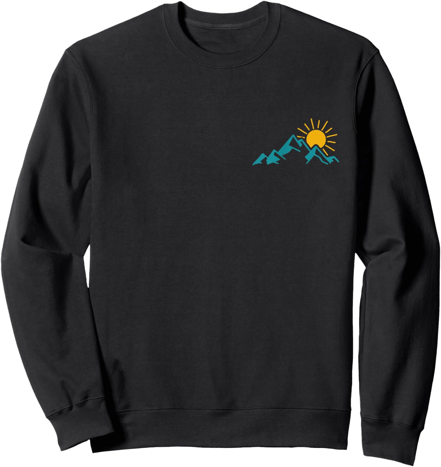 Wir Lieben Berge - Black Mountain - Adults, Outdoor Enthusiasts - - Short Sleeve - Small - - Modern Vintage - Hiking, Camping, Climbing Sweatshirt - Sweatshirt | Black