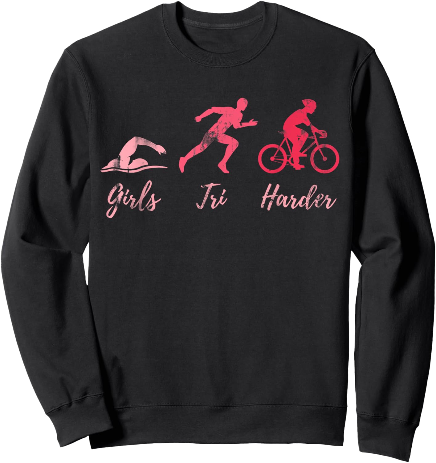 Triathlete Women Girls Kids Gift Triathlon Sweatshirt - Sweatshirt | Black