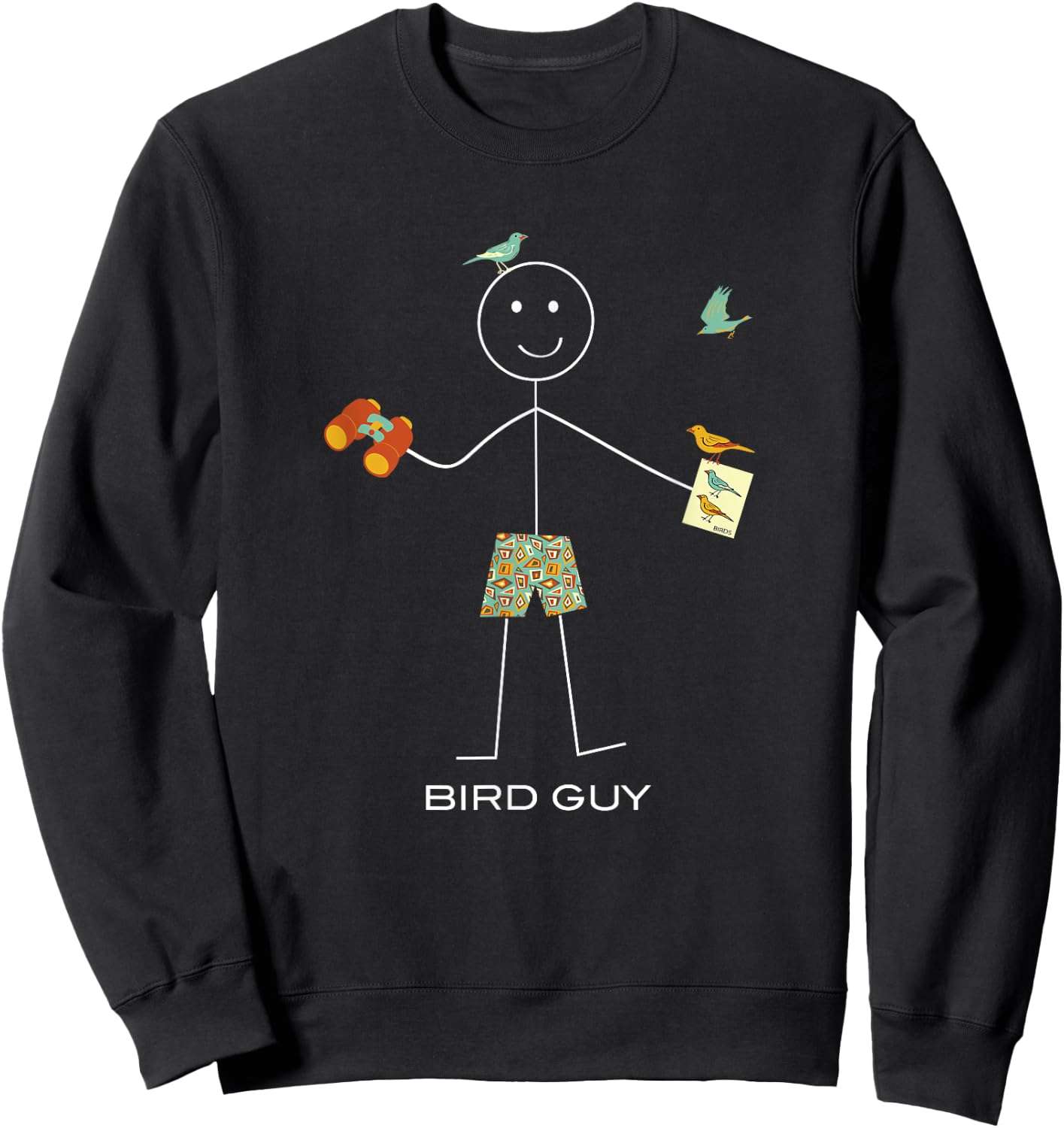 Whyitsme Design Men's Birding , Black, Small Sweatshirt - Sweatshirt | Black